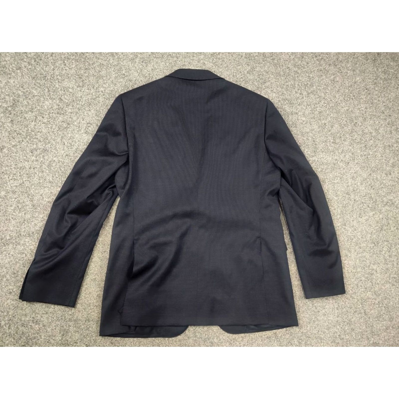Canali VINTAGE Canali Italy Design 15280 Modern Fit 2 button Business Classic Suit Dark Blue Wool Size 50R - 7 Thumbnail