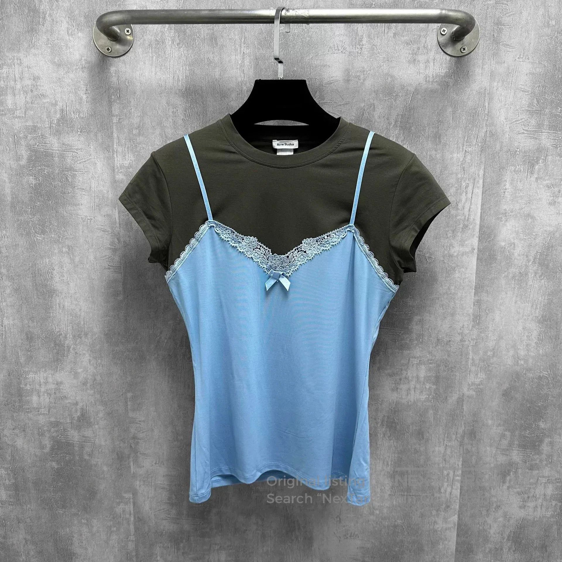 Acne Studios Acne Studios Colorblock Lace Bow Top. Size S / US 4 / IT 40 - 1 Thumbnail