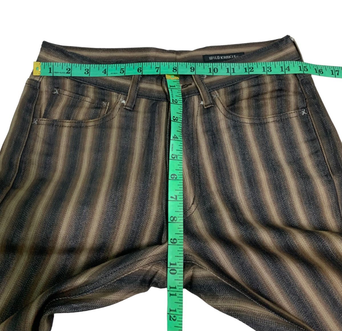 Japanese Brand 🔥Rare Vintage Wild Khakis Brown Stripes Flare Pants Size US 30 / EU 46 - 13 Thumbnail