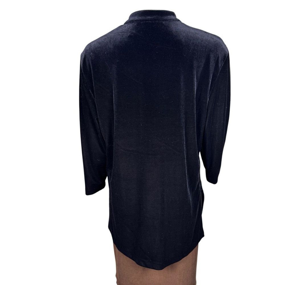Other Vintage Studio Ease Velvet Long Sleeve Floral Print Black S Size XL / US 12-14 / IT 48-50 - 5 Thumbnail