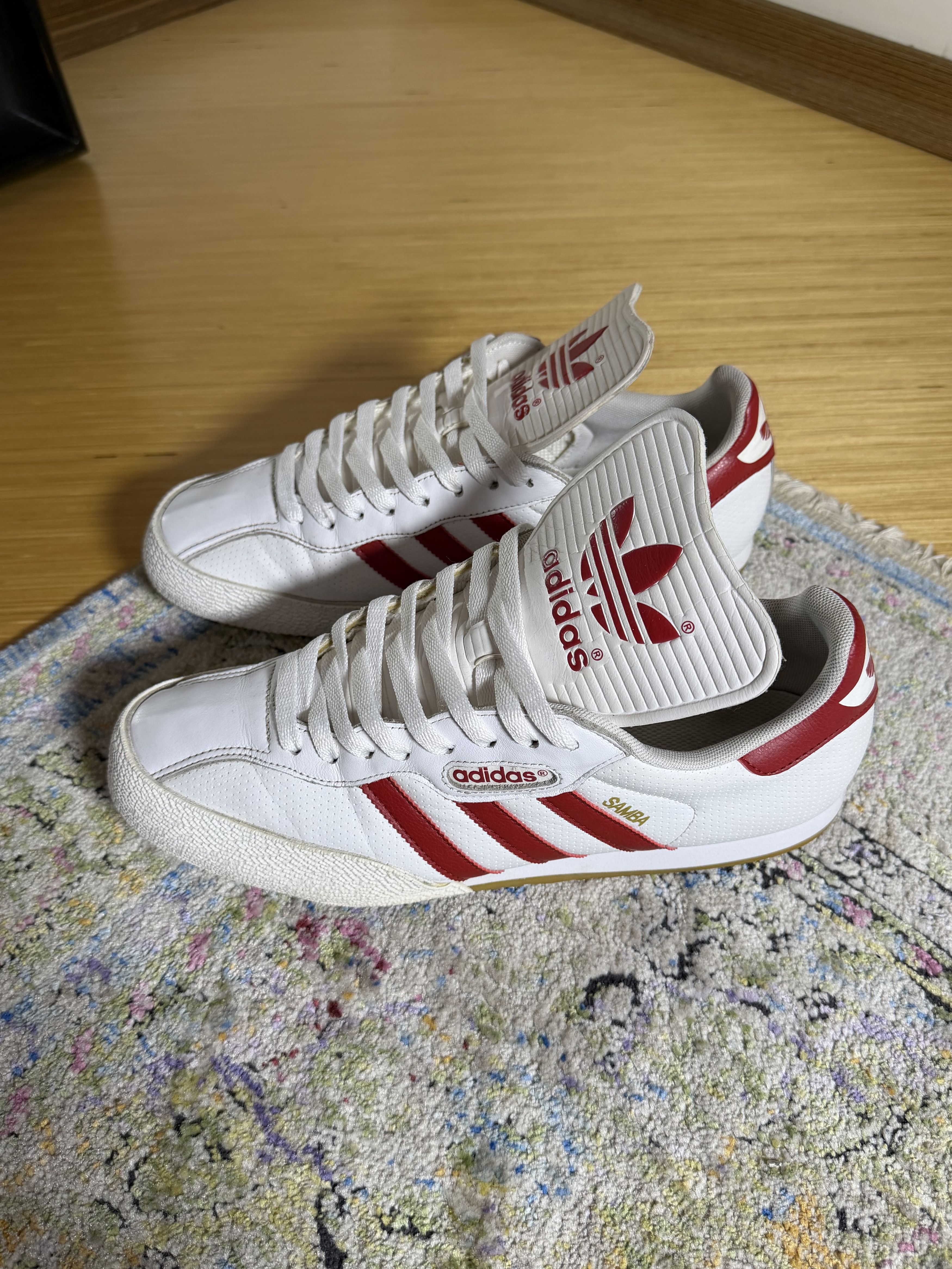 Adidas Adidas Samba Super White/Red Sneakers Size US 11 / EU 44 - 4 Thumbnail