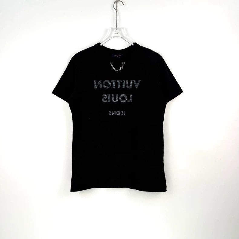 Louis Vuitton Louis Vuitton Black classic logo chain short sleeve T-shirt Size US XL / EU 56 / 4 - 3 Thumbnail