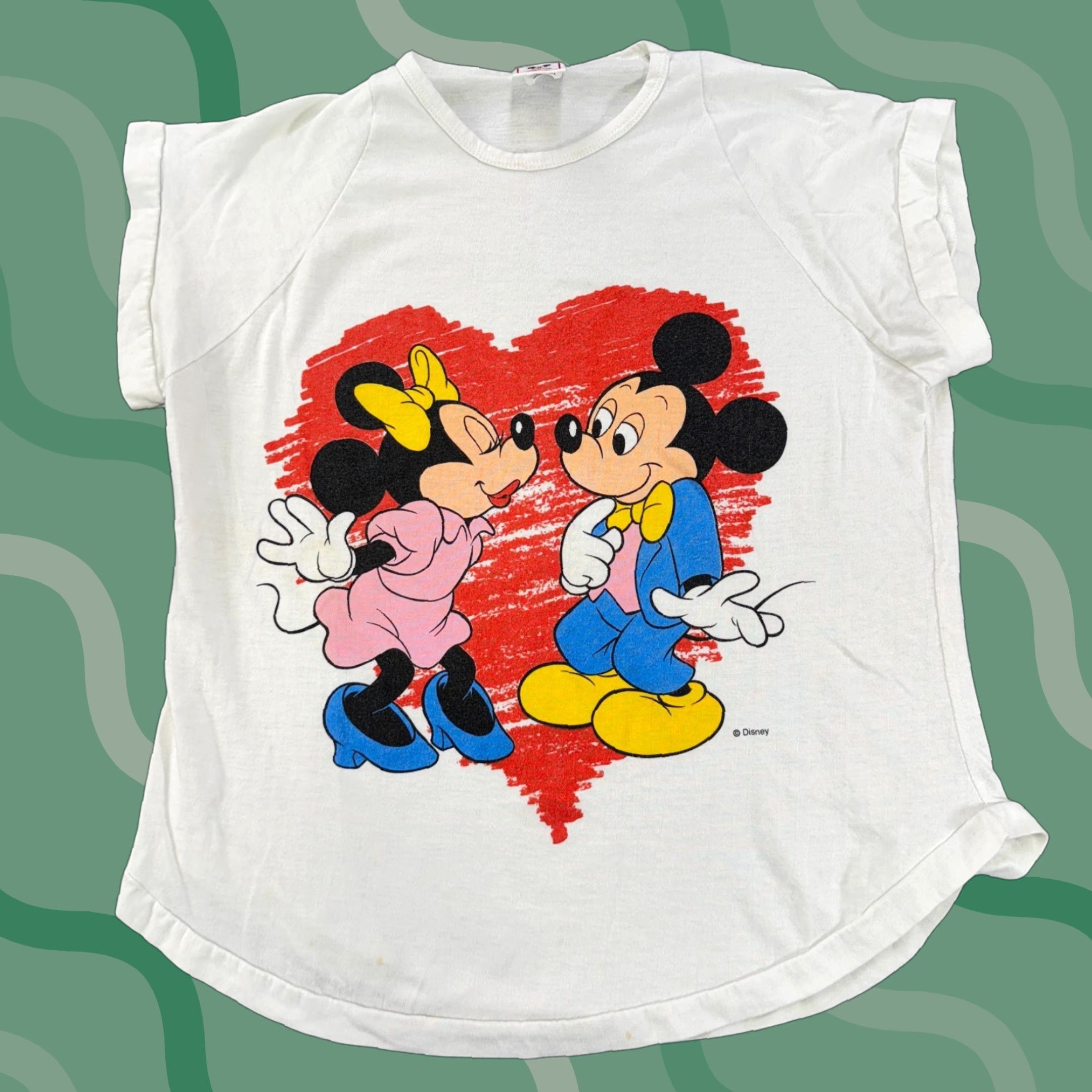 VINTAGE Disney shirt Adult S White 80s Mickey Minnie single stitch