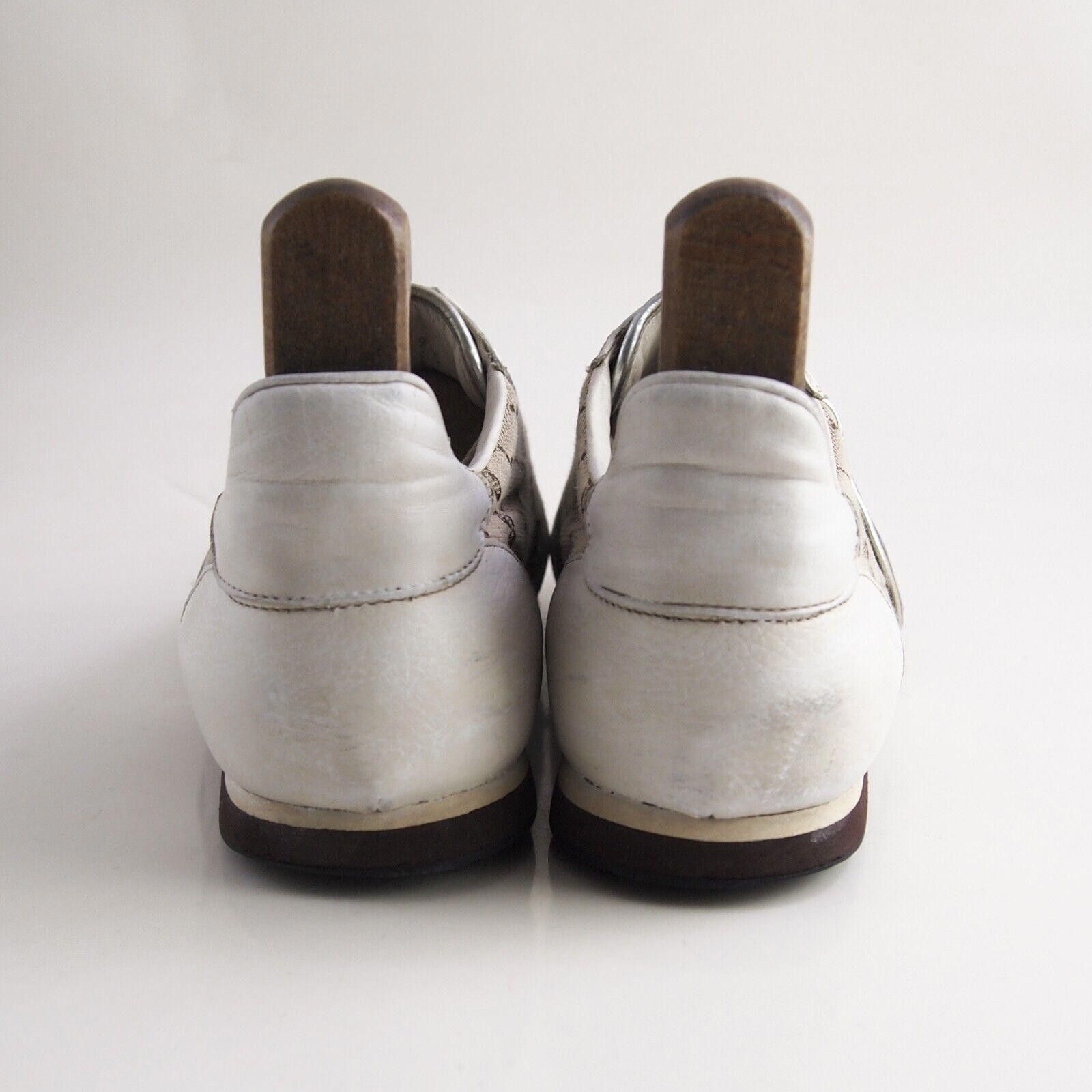 Gucci Gucci Sneakers White Leather Brown Canvas US 10.5 EU 43.5 G Size US 10.5 / EU 43-44 - 7 Thumbnail