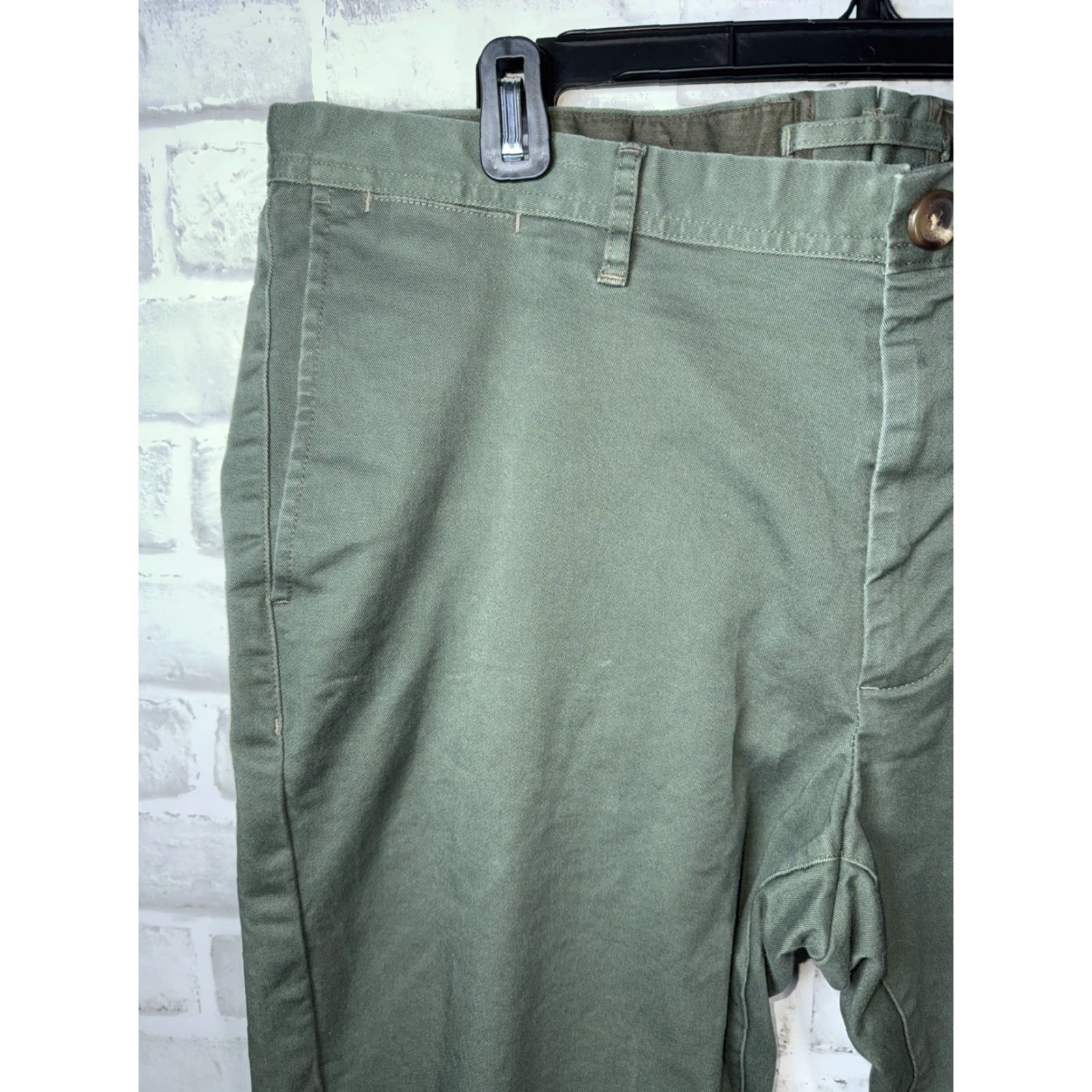 Proper Cloth Proper Cloth Green Chino Pants Mens 40 Regular Inseam 29 Stretch Lightweight Zip Front Casual Formal Workwear Pants Size US 40 / EU 56 - 3 Thumbnail