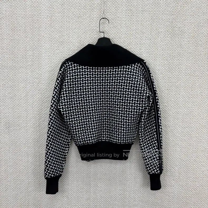Hermes Hermes Black and White All-Over Printed Collar Zip-Up Jack Size XXS / US 00 / IT 34 - 2 Thumbnail