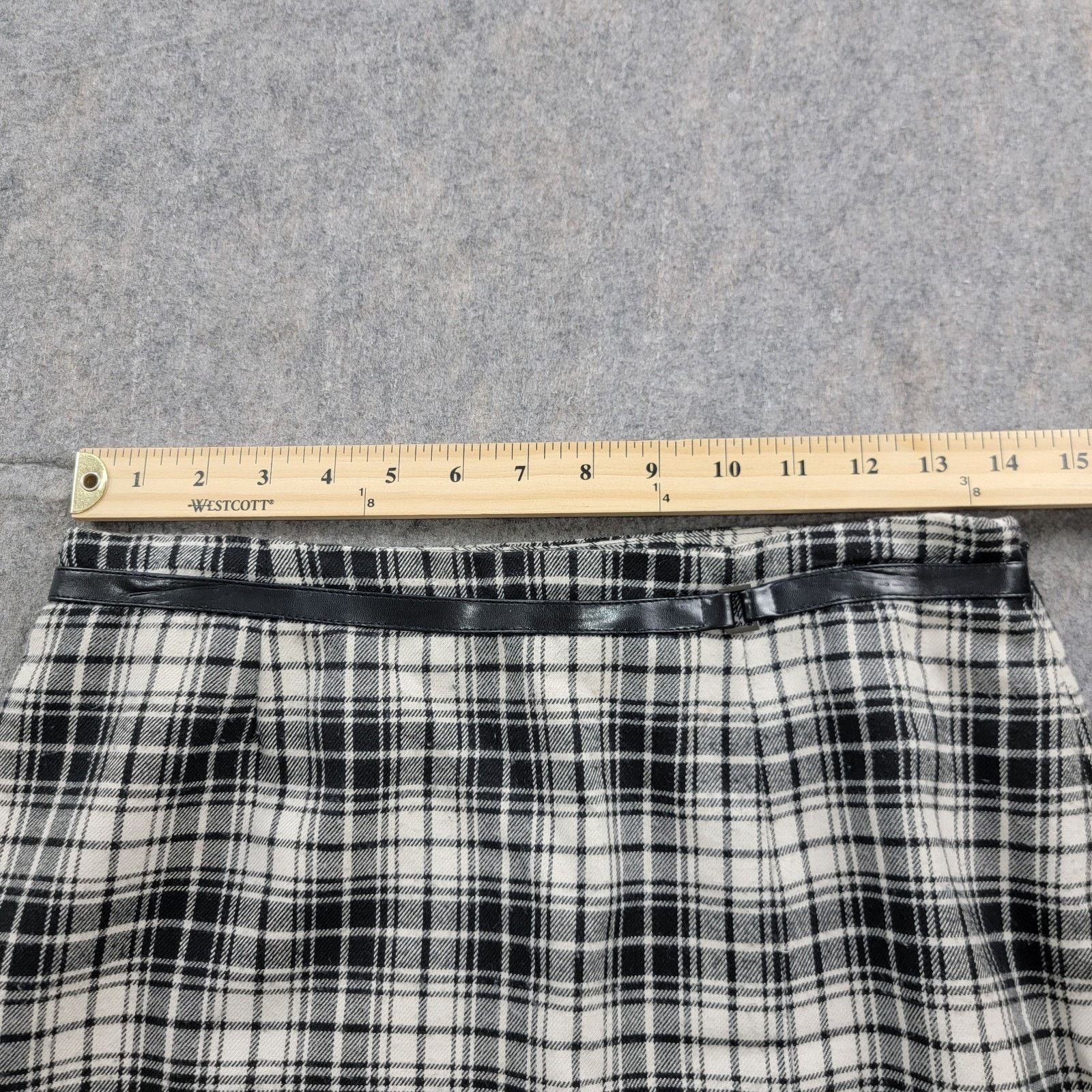 Vintage Stonebridge Y2K Plaid Check Maxi Pencil Skirt Front Slit Size 28" / US 6 / IT 42 - 4 Thumbnail