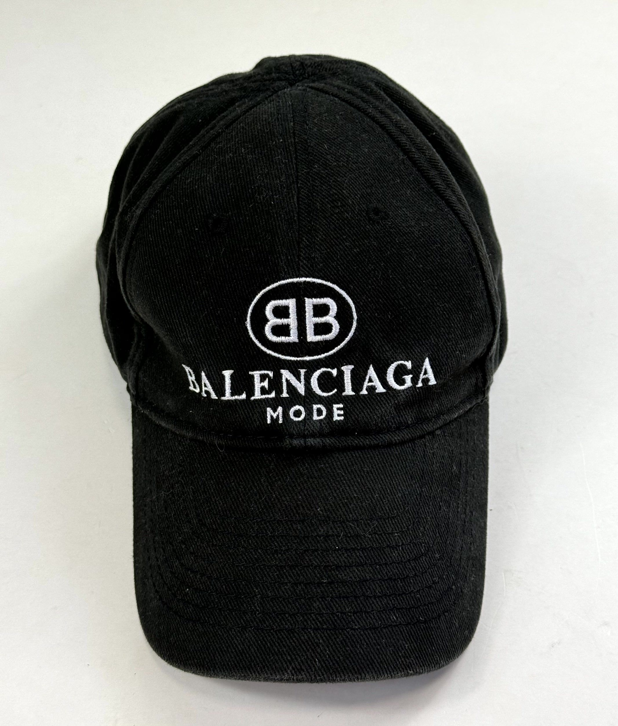 BALENCIAGA　VINTAGE BLACK　キャップ BALENCIAGA Cotton Logo Classic Baseball Cap 58 L Black White