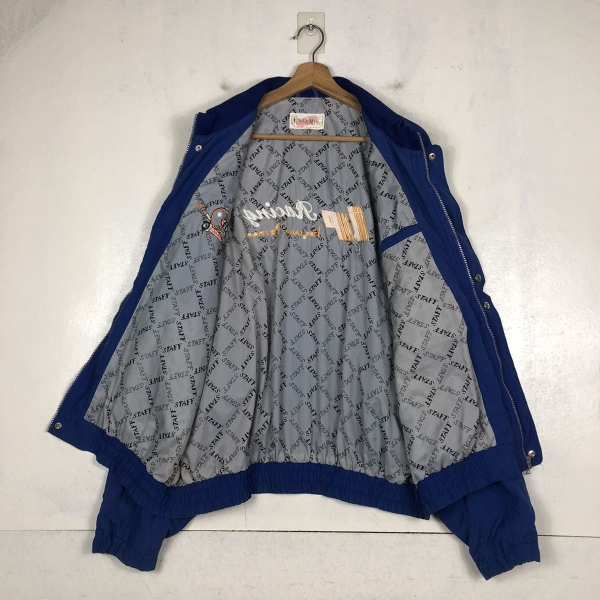 Vintage 📌VINTAGE BOMBER JACKET ITALIANA PETROLI RACING BIG LOGO Size US L / EU 52-54 / 3 - 13 Thumbnail