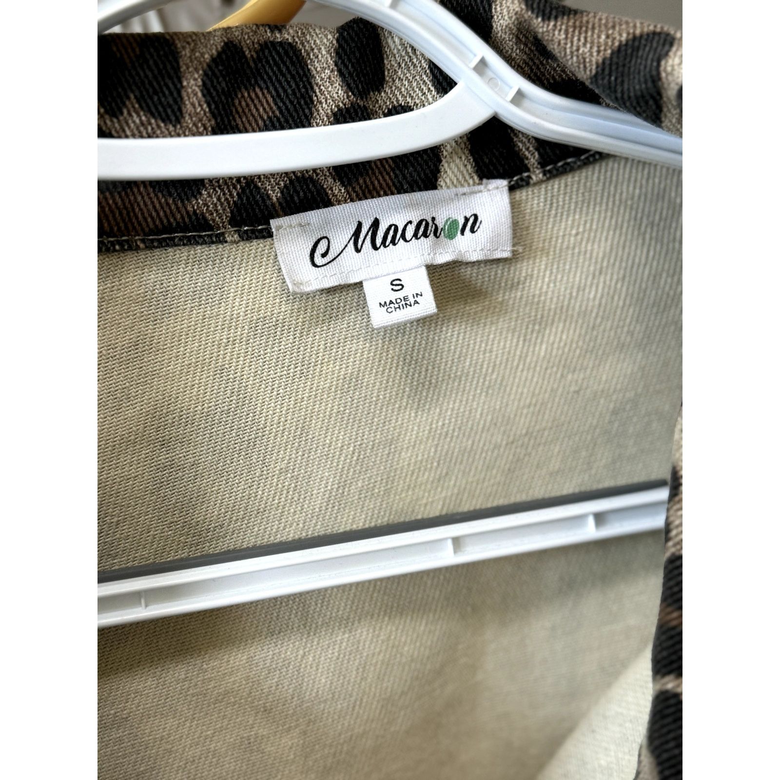 Macron Macaron Sequin Sleeve Leopard Print Jean Jacket Small Size S / US 4 / IT 40 - 6 Thumbnail