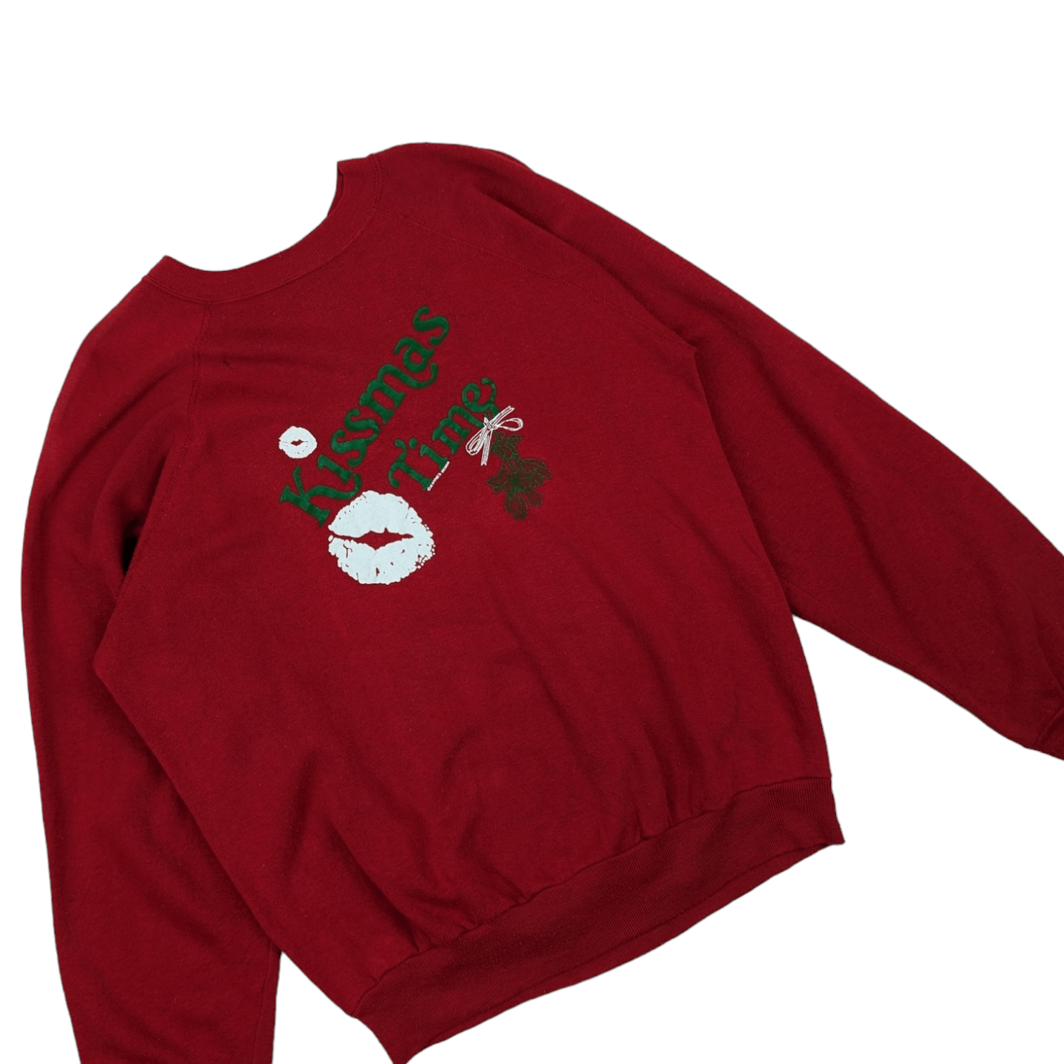 Vintage Vintage KISSMASS TIME Merry Christmas Valentine Sweatshirt Size L / US 10 / IT 46 - 3 Thumbnail