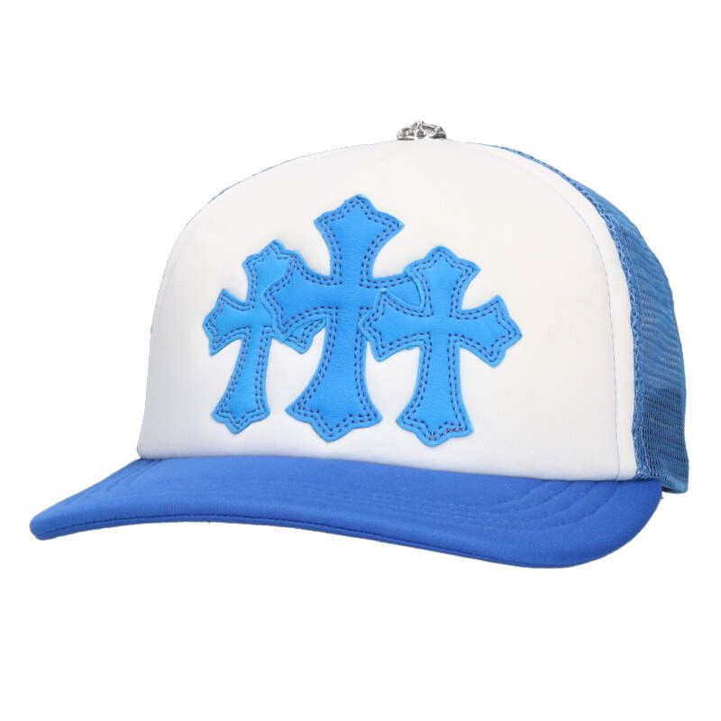 Chrome Hearts 3 Cemetery Leather Patch Mesh Cap TRUCKER CAP | Grailed