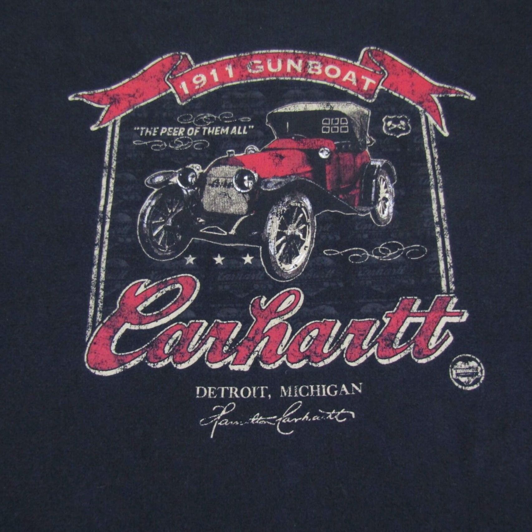Carhartt VINTAGE Carhartt T-Shirt Mens XL Black Carhartt Shirt USA 1911 Gunboat Graphic Made In USA Cars Outdoor Logos Mens XL Black USA 1911 Gunboat Graphic Size US XL / EU 56 / 4 - 2 Thumbnail