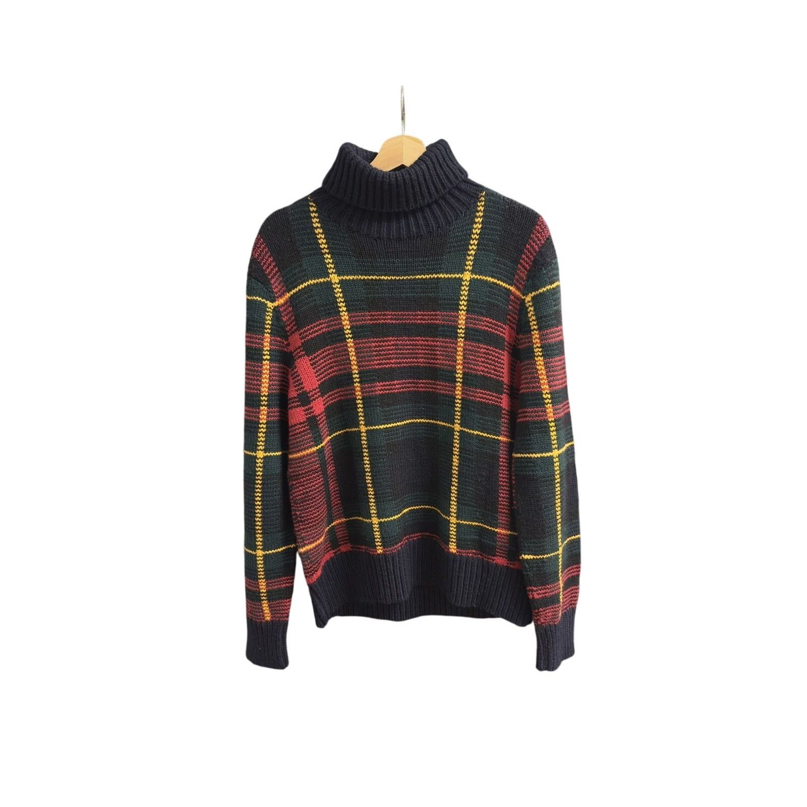 Polo Ralph Lauren Polo Ralph Lauren Hand-Knit Plaid Wool Sweater Size Medium Size US M / EU 48-50 / 2 - 1 Thumbnail