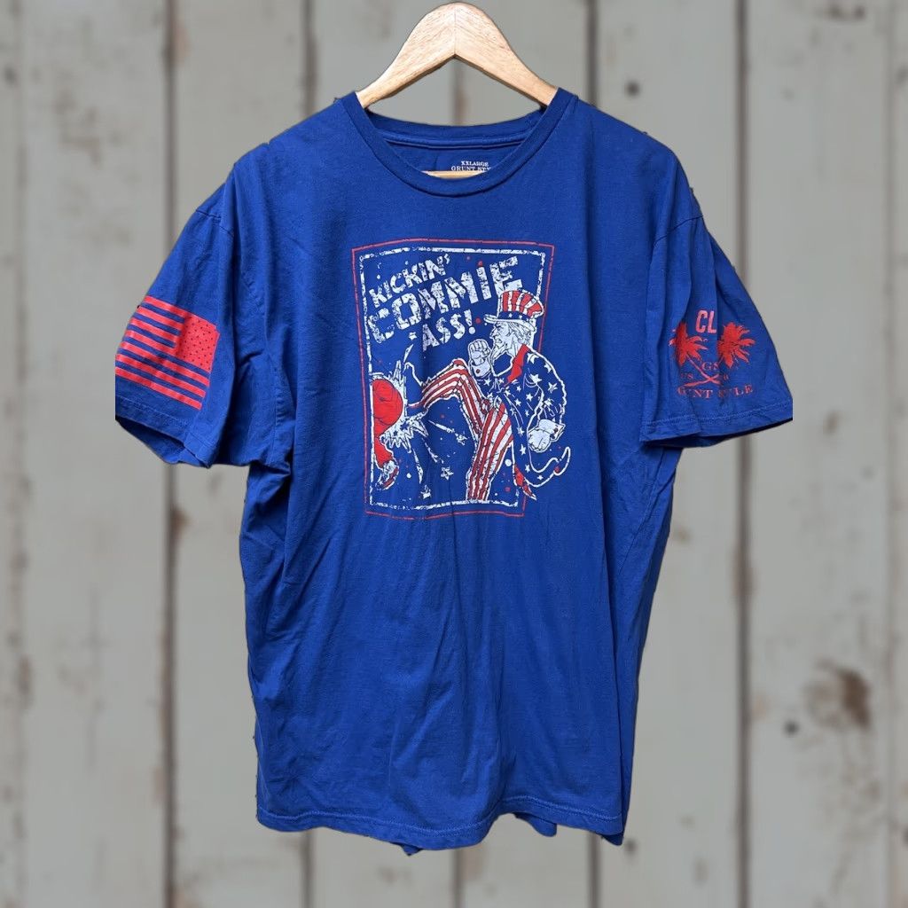 Vintage Grunt Style T-Shirt Blue 2XL Men Crew Neck Sam Military Patriotic USA Shirt Size US XXL / EU 58 / 5 - 1 Thumbnail