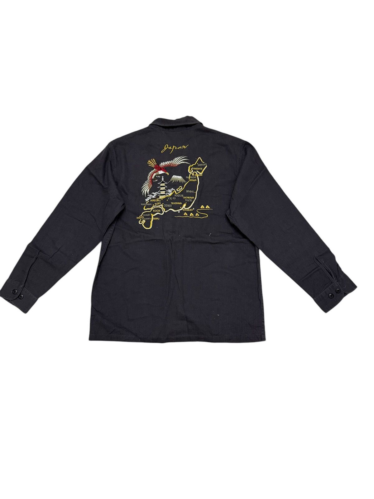 Alpha Industries ALPHA SHIRT HERRINGBONE EMBROIDERED JAPAN MAP SUKAJAN DESIGN Size US XL / EU 56 / 4 - 4 Thumbnail