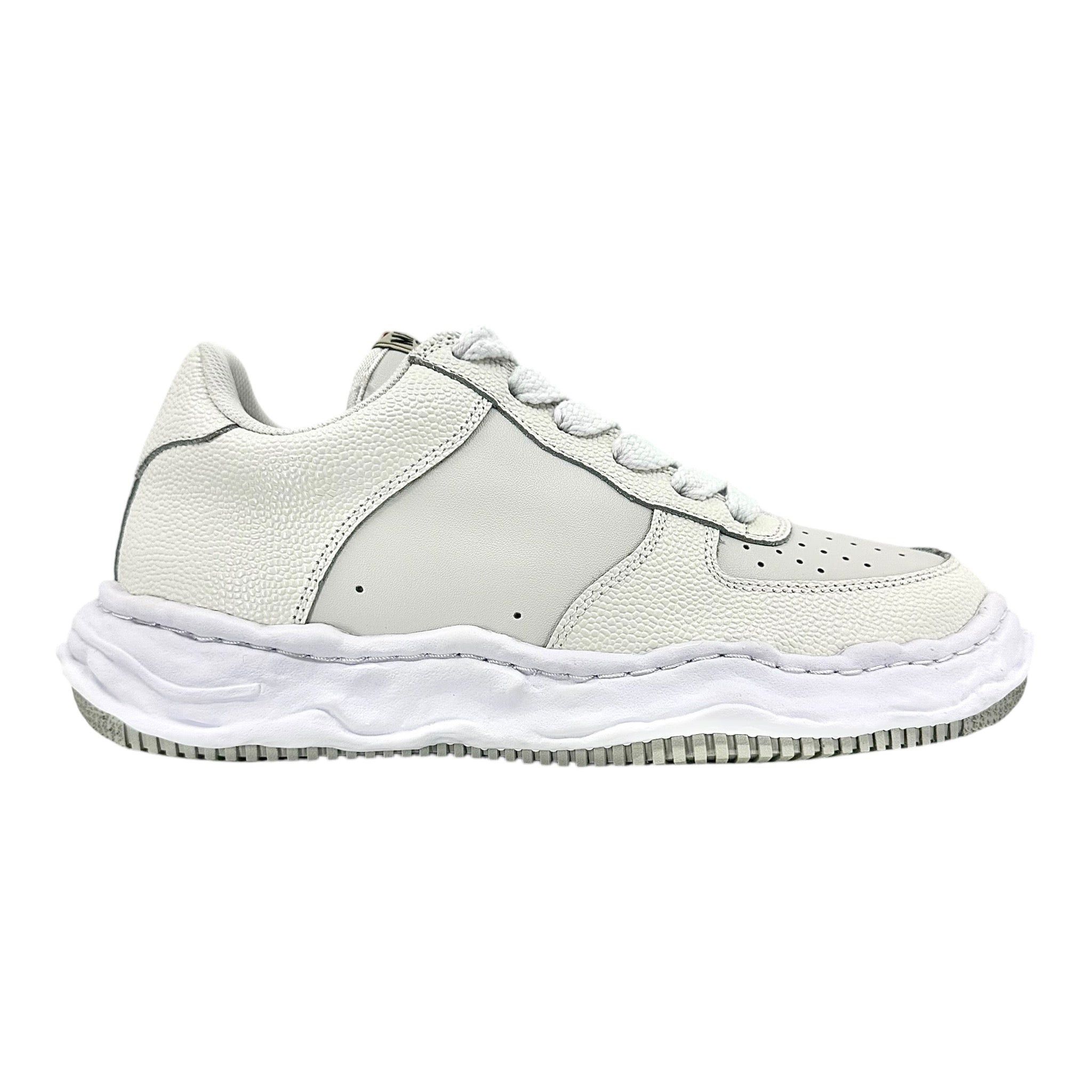 Maison Mihara Yasuhiro Wayne OG Low White Embossed Leather Shoes, Men's (Size 8)