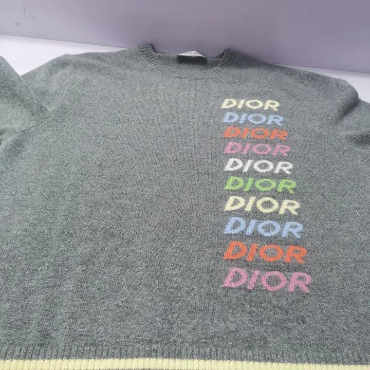 Dior Dior SS24 Color Logo Embroidered Cashmere Sweater 0079-2507 Size US XL / EU 56 / 4 - 9 Thumbnail