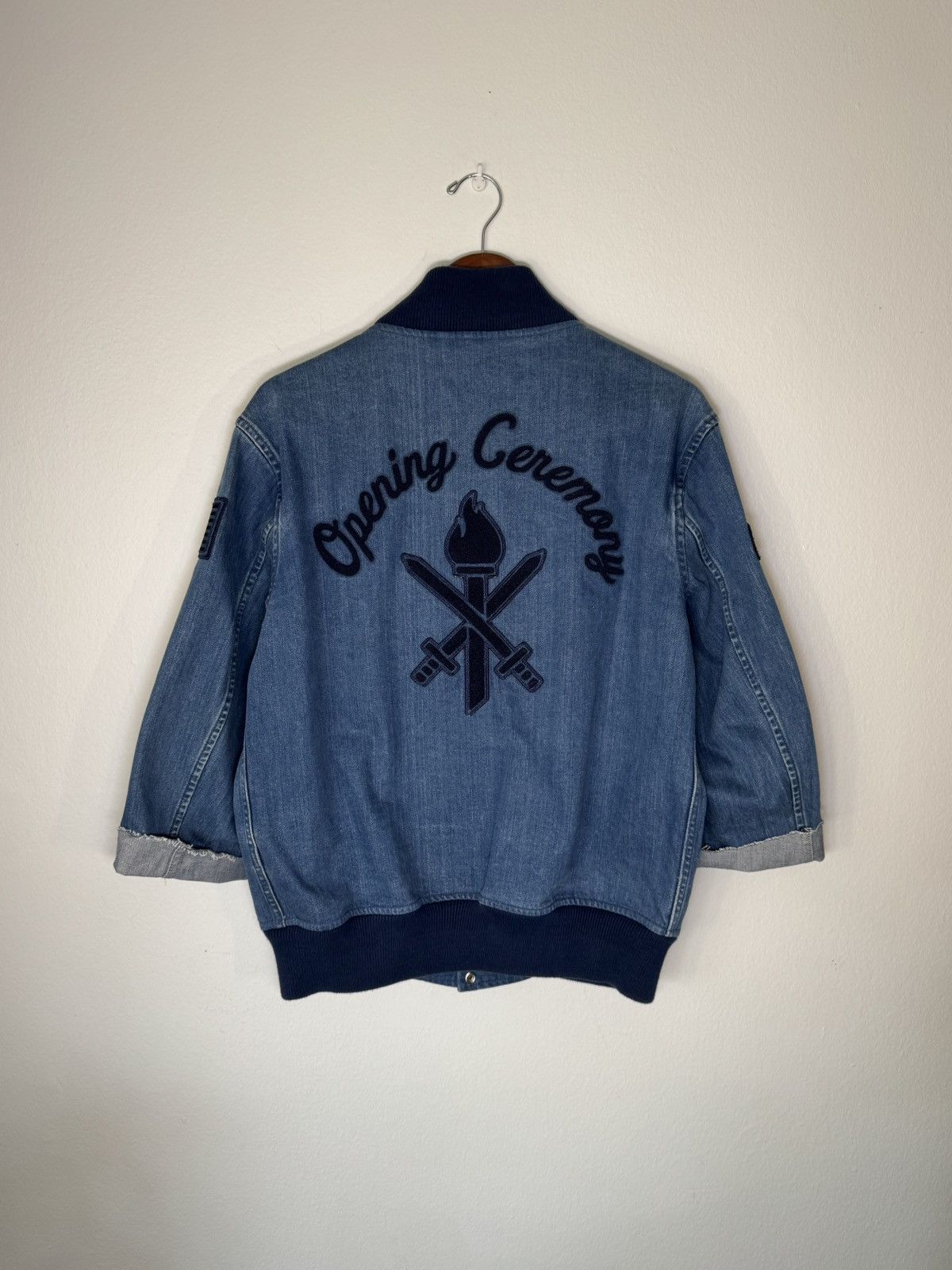 Opening Ceremony Opening Ceremony Blue Jacket Jeans Bomber Big Logo Size US L / EU 52-54 / 3 - 2 Thumbnail