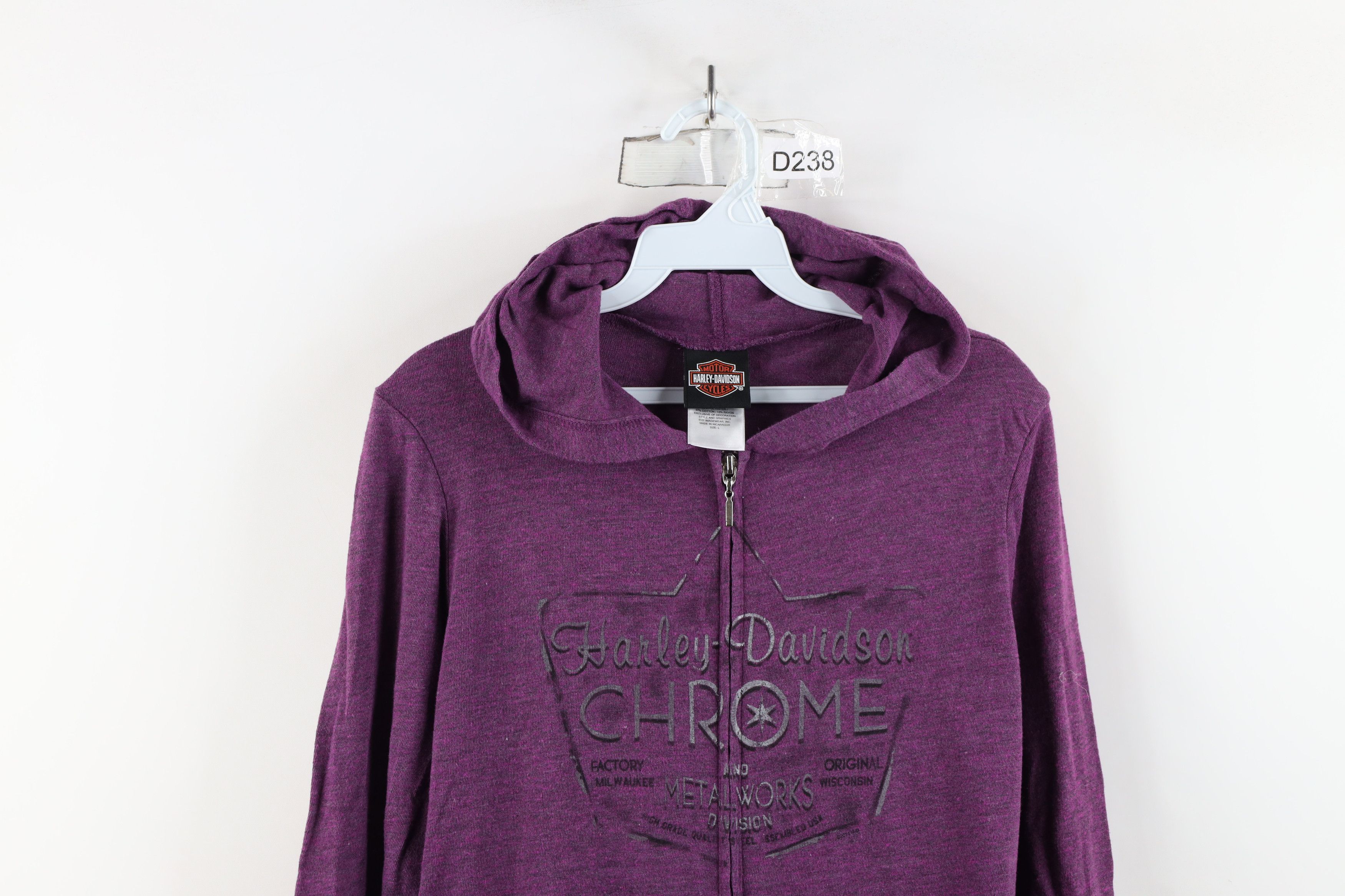 Harley Davidson × Vintage Vintage Y2K Harley Davidson Spell Chrome Jersey Knit Hoodie Size L / US 10 / IT 46 - 2 Thumbnail