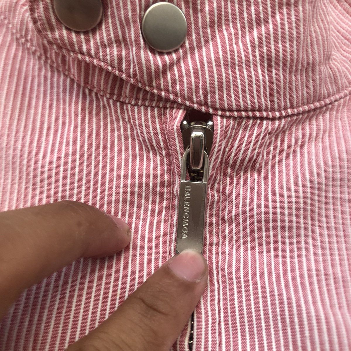 Balenciaga Vintage Balenciaga Pinstripes Biker Jacket Size S / US 4 / IT 40 - 2 Thumbnail