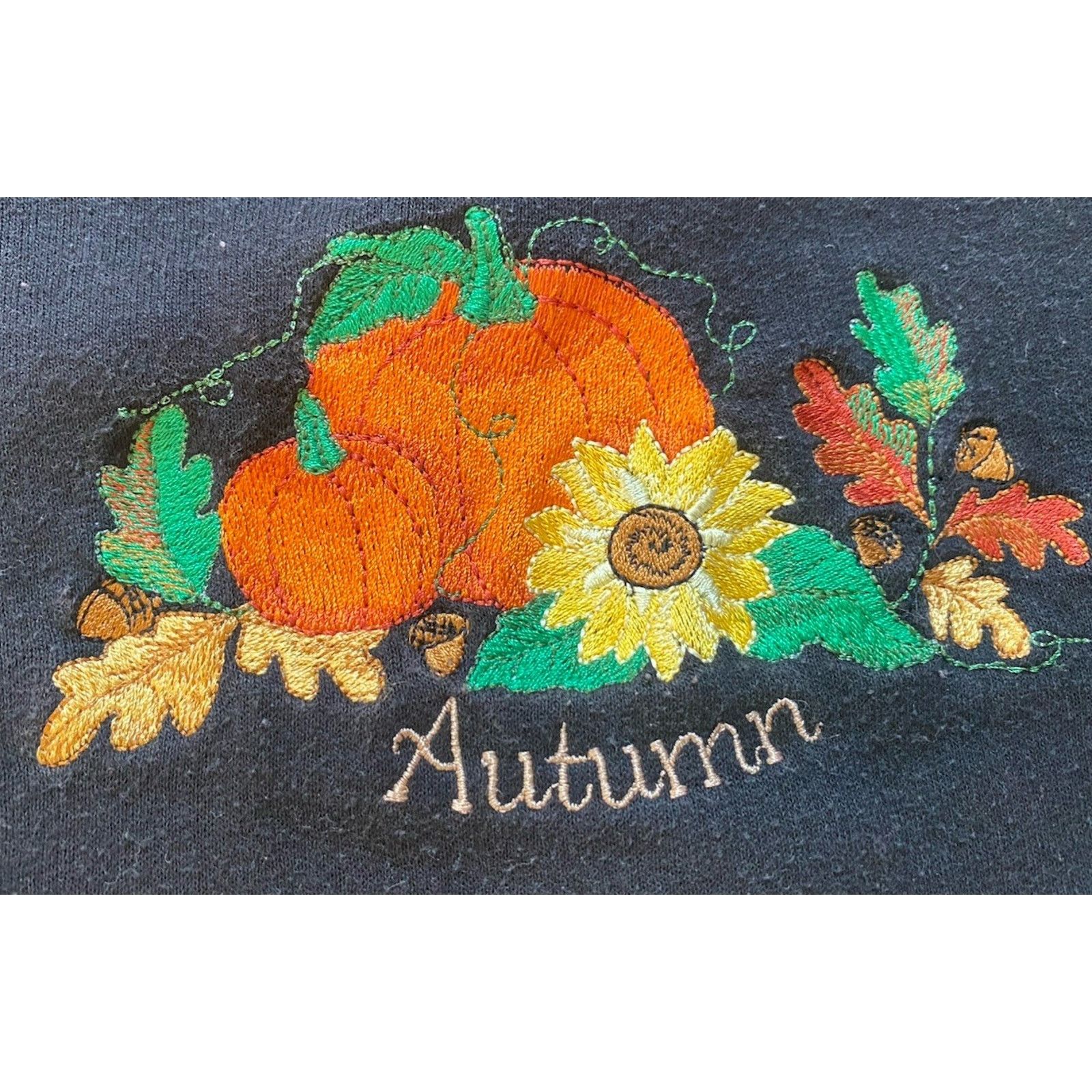 Gianni Valentino VTG Fall Pumpkin Sweatshirt Collar Women’s L Embroider Size L / US 10 / IT 46 - 2 Thumbnail
