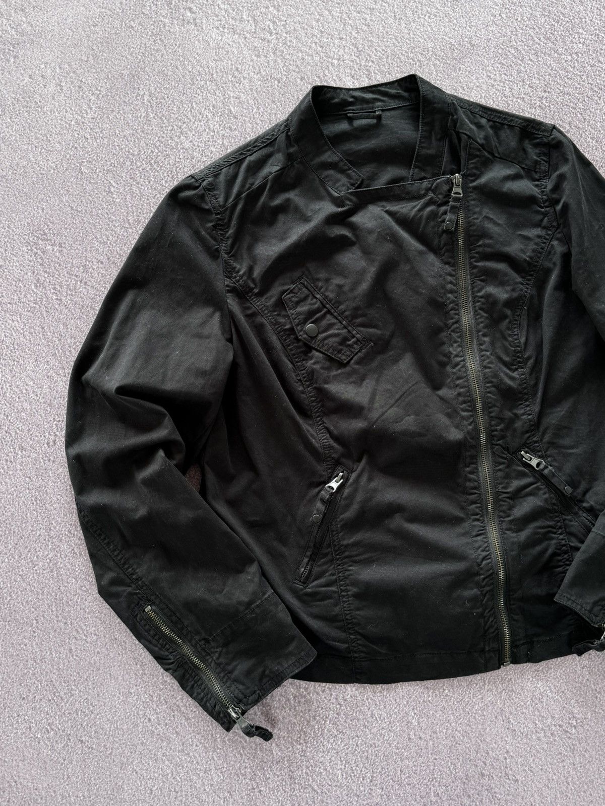 Japanese Brand 00s Rick Owens Style Avant Garde Womens Black Cotton Jacket Size M / US 6-8 / IT 42-44 - 4 Thumbnail