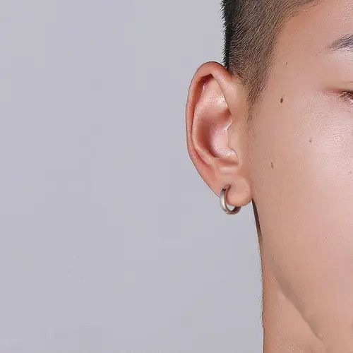 Other Small silver hoop earrings for men women unisex style Size ONE SIZE - 4 Thumbnail