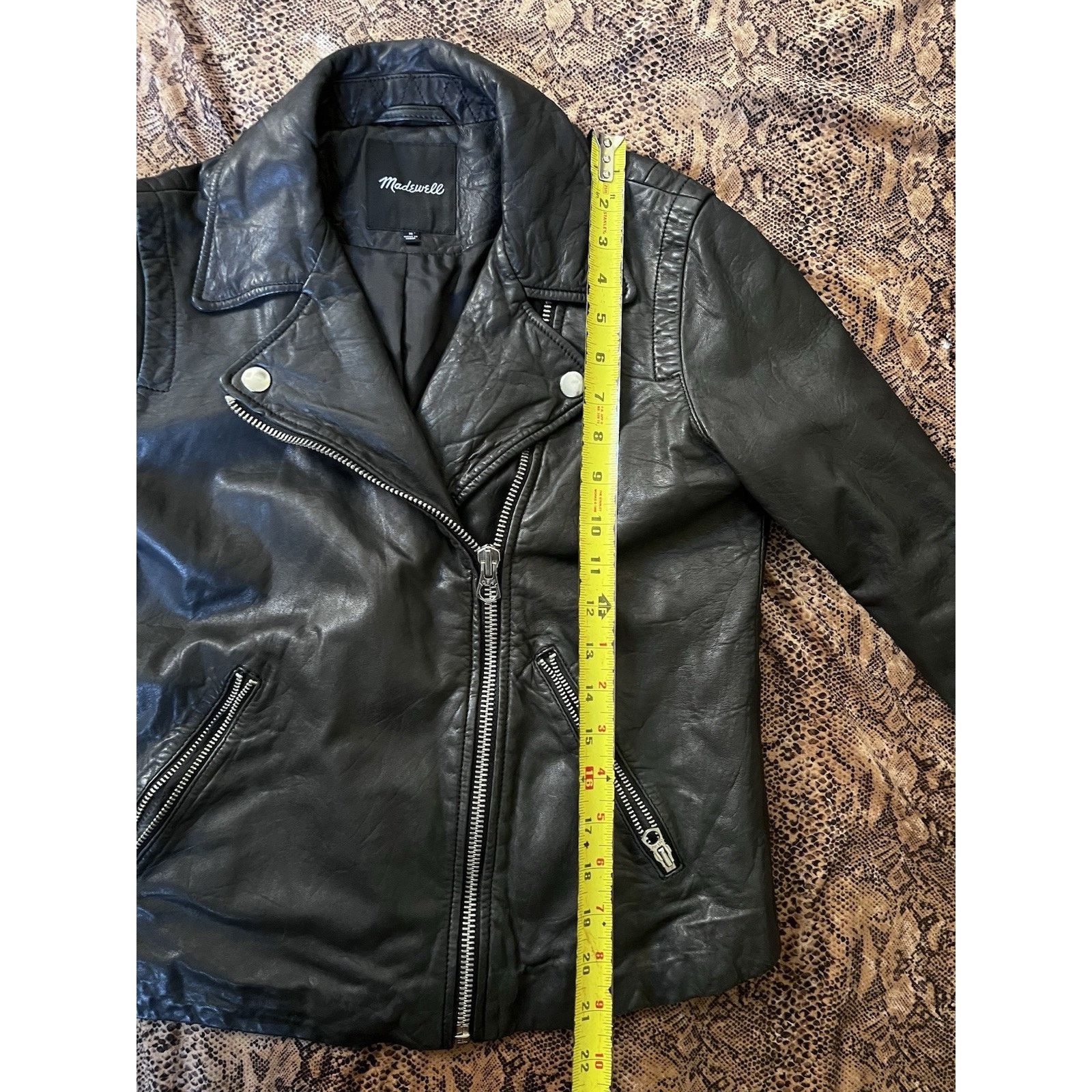 Madewell Madewell Washed Leather Motorcycle Jacket True Black Medium Size M / US 6-8 / IT 42-44 - 4 Thumbnail