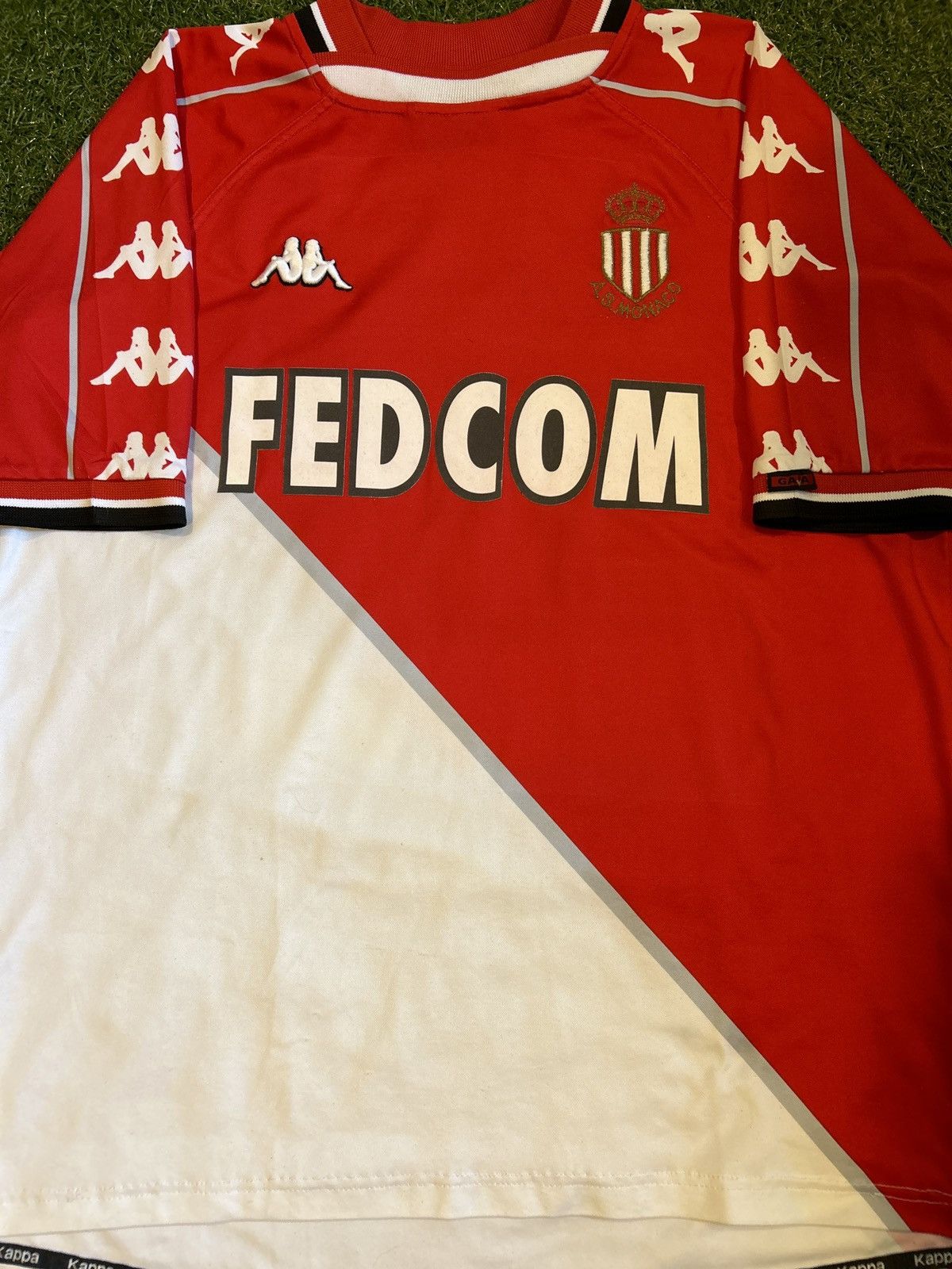 Kappa 99/00 AS Monaco Giuly Home Shirt Size US XL / EU 56 / 4 - 2 Thumbnail
