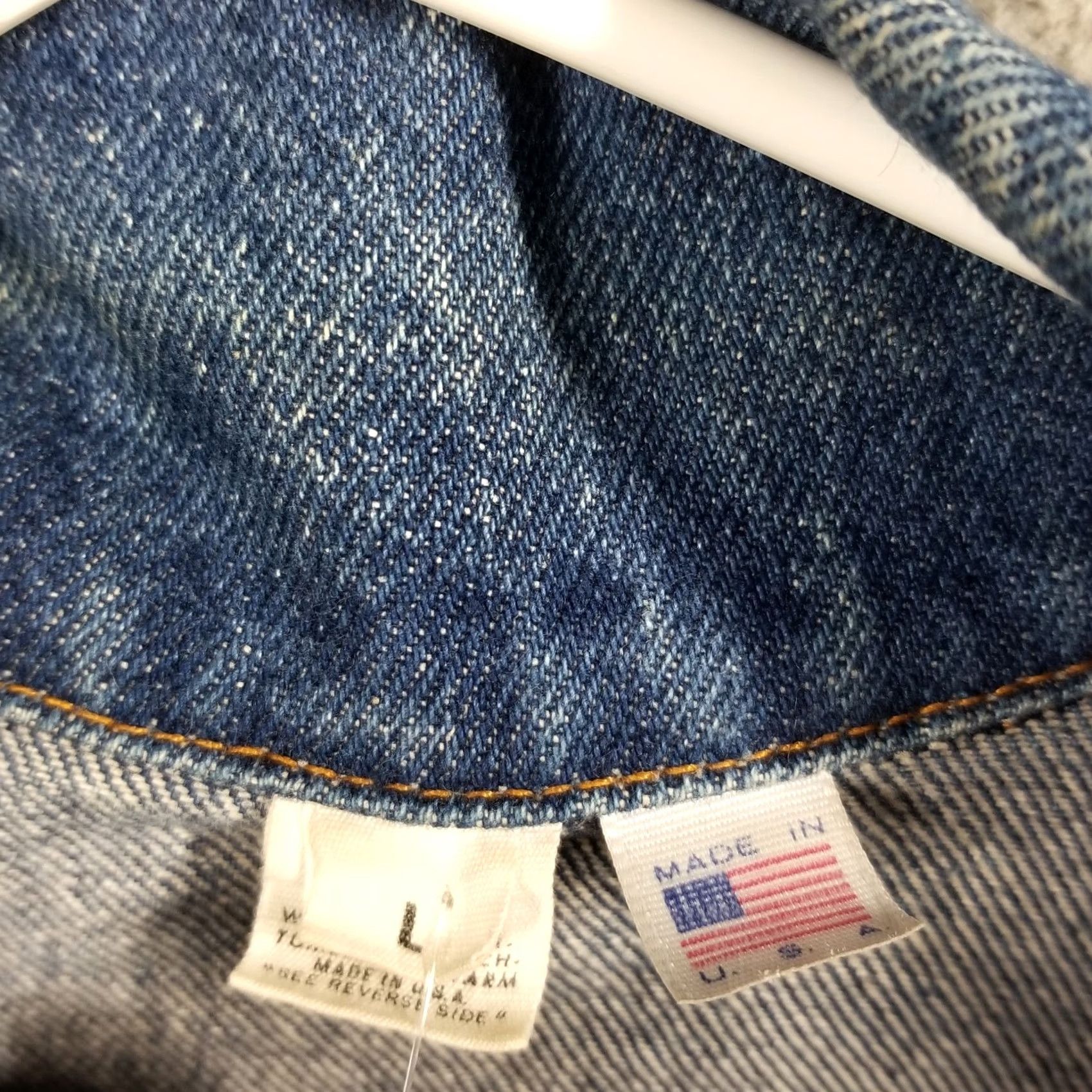Denime Vintage Rolling Rock Denim Jacket Mens L 90s Acid Wash Blue Bomber Button - 33 Size US L / EU 52-54 / 3 - 4 Thumbnail