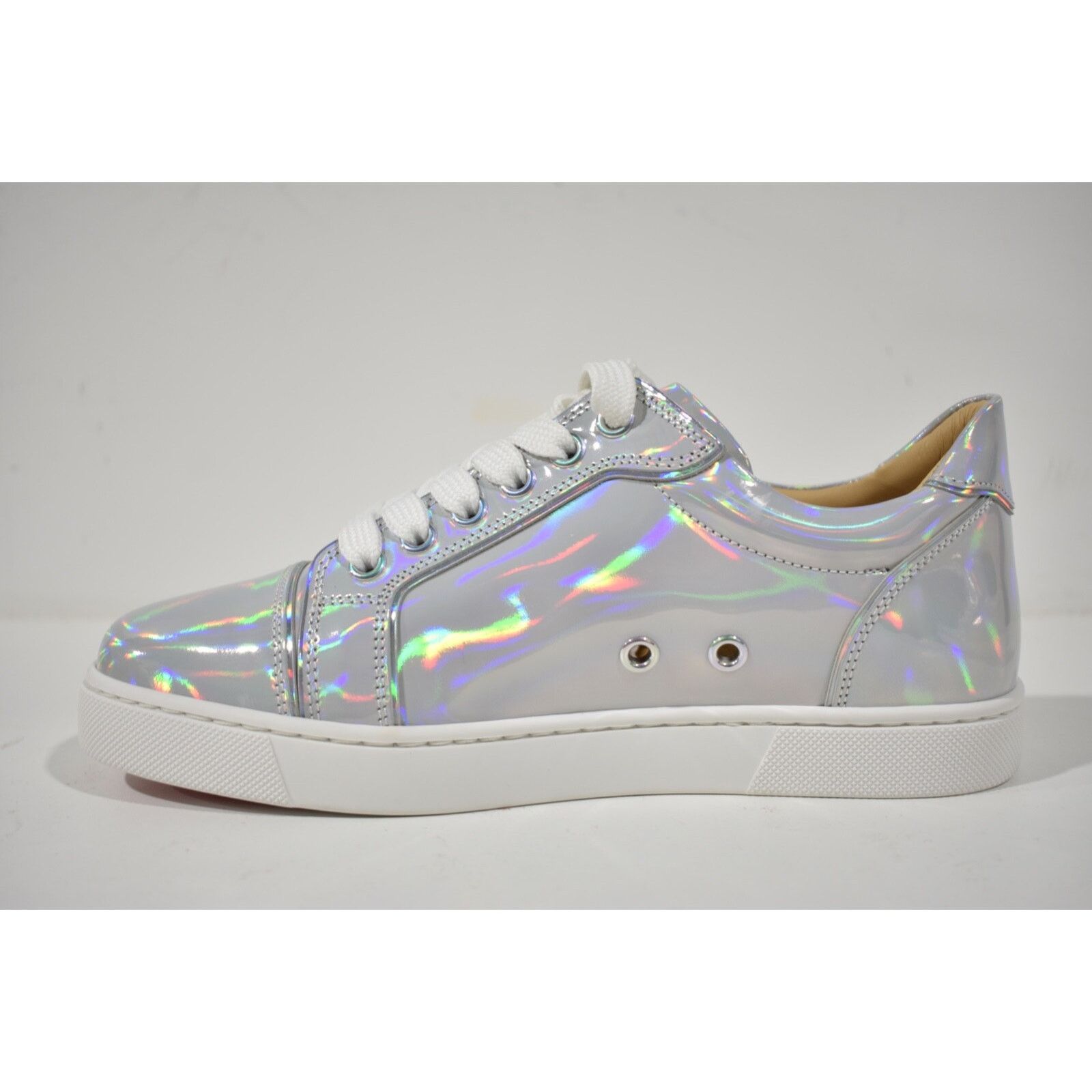 Christian Louboutin Vieira Flat Bianco White Patent Psychic Low Top Sneaker 37 Size US 7 / IT 37 - 6 Thumbnail