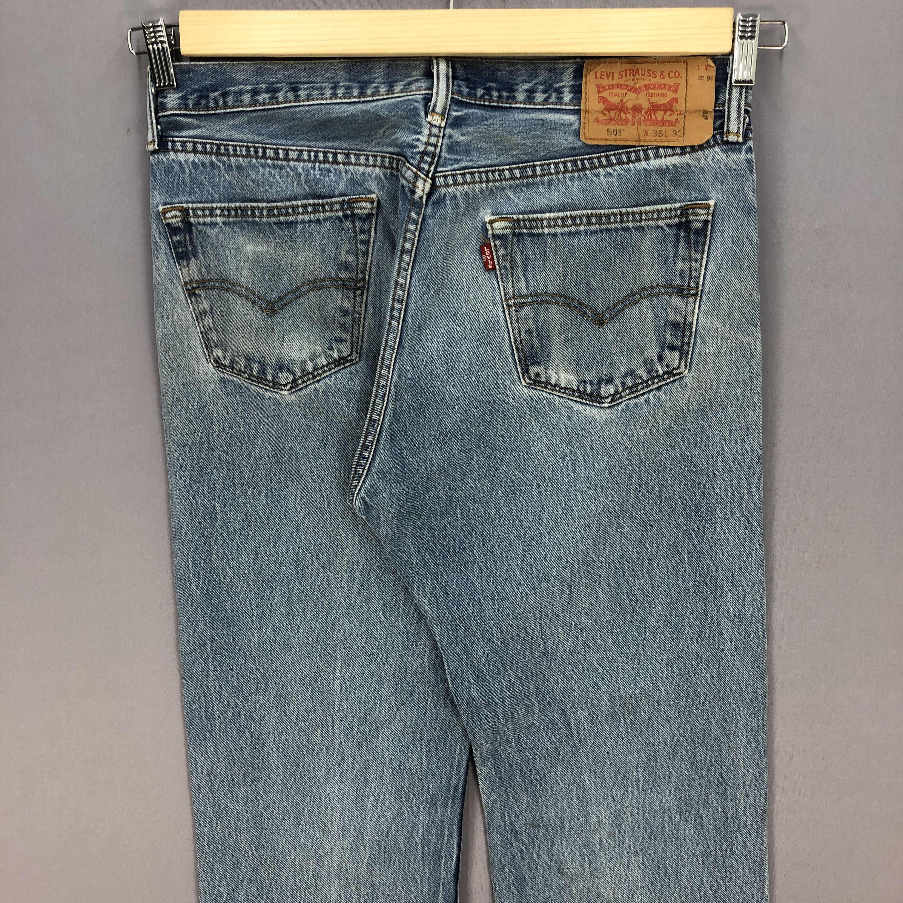 Levi's Y2K Levis 501 Distressed Jeans Levi's Faded Stonewash Denim Size US 34 / EU 50 - 4 Thumbnail
