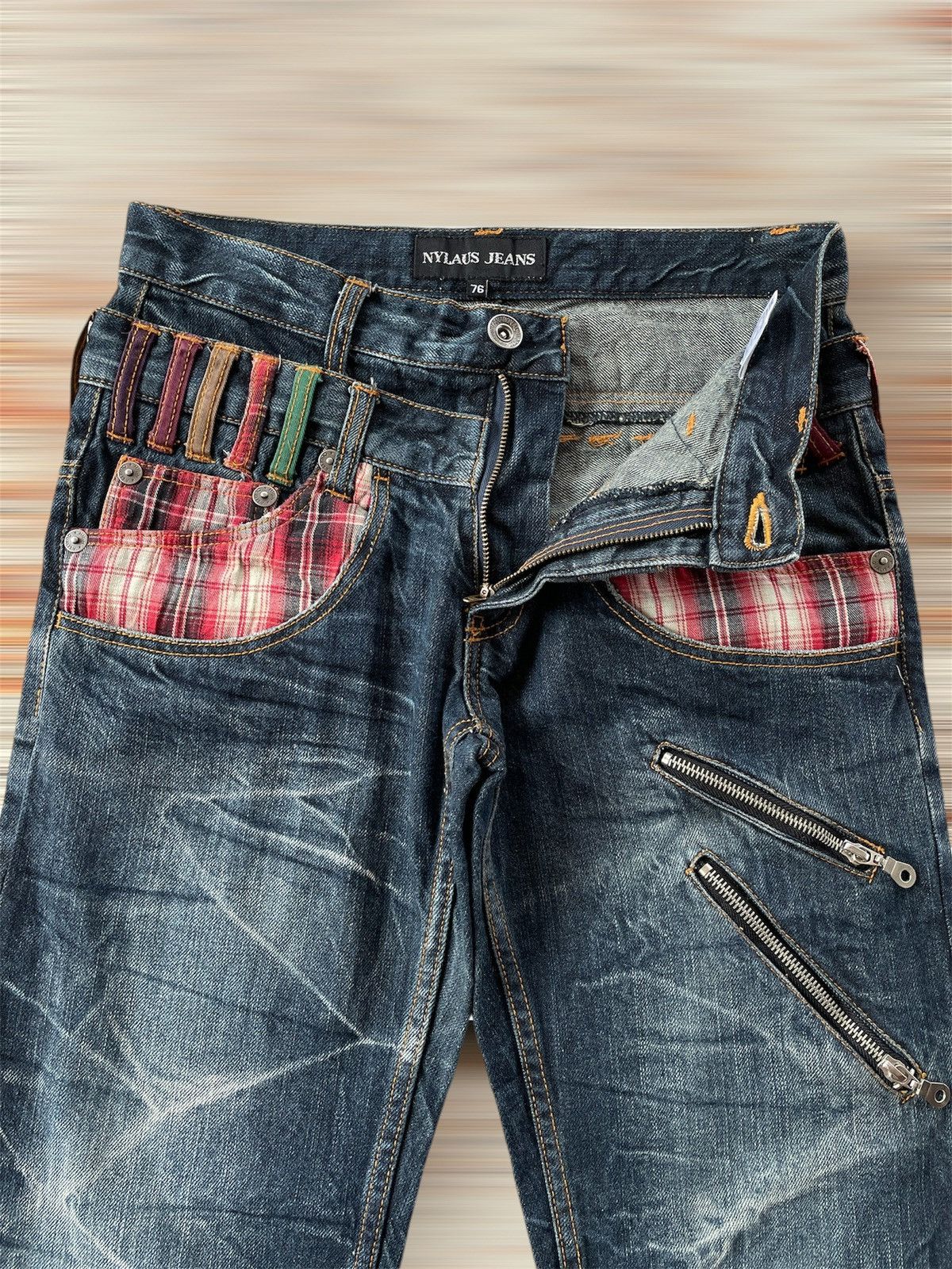 Japanese Brand NYLAUS DOUBLE WAIST JEANS Size US 28 / EU 44 - 4 Thumbnail