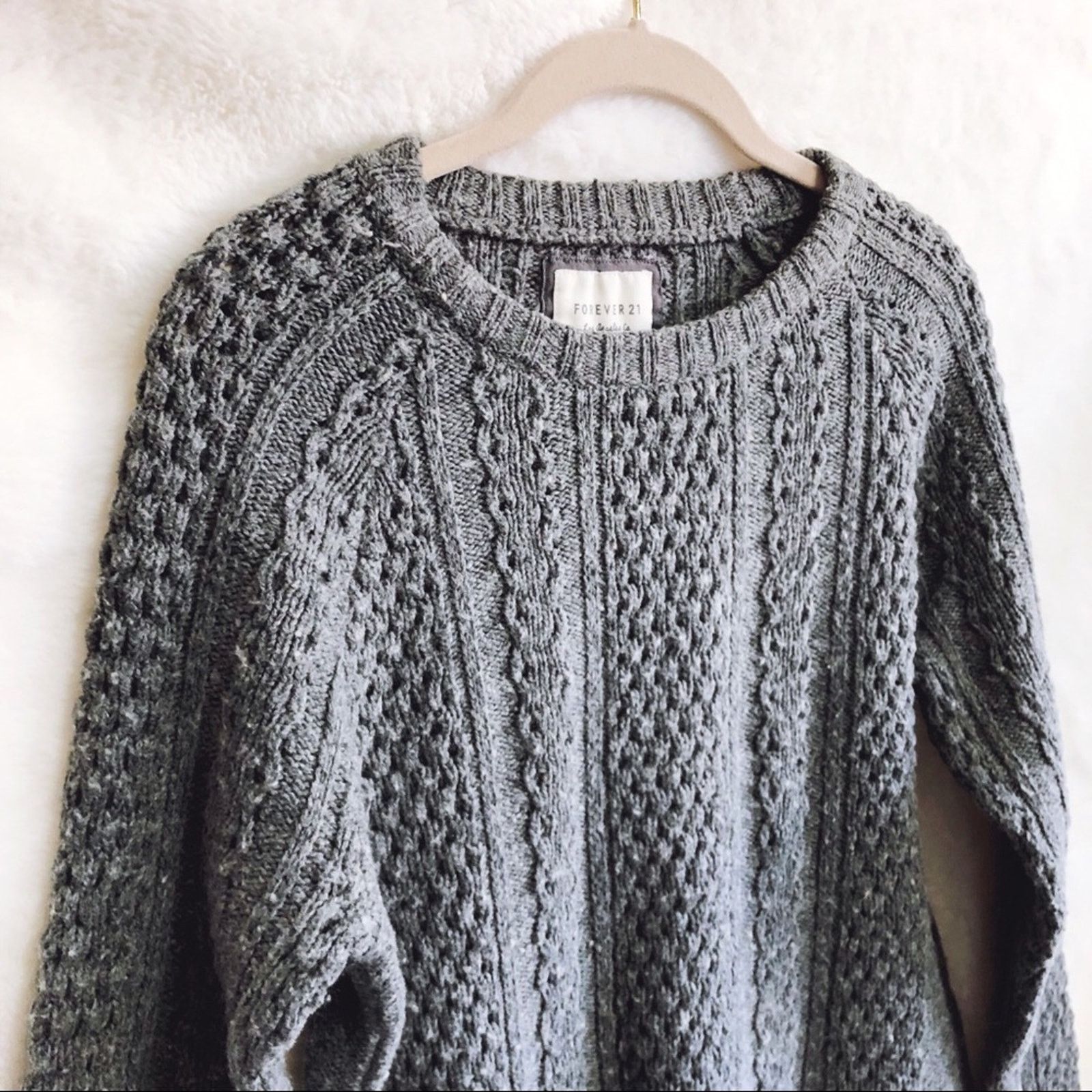 Forever 21 Forever 21 Gray Knit Long Sleeve Sweater Size S / US 4 / IT 40 - 5 Thumbnail