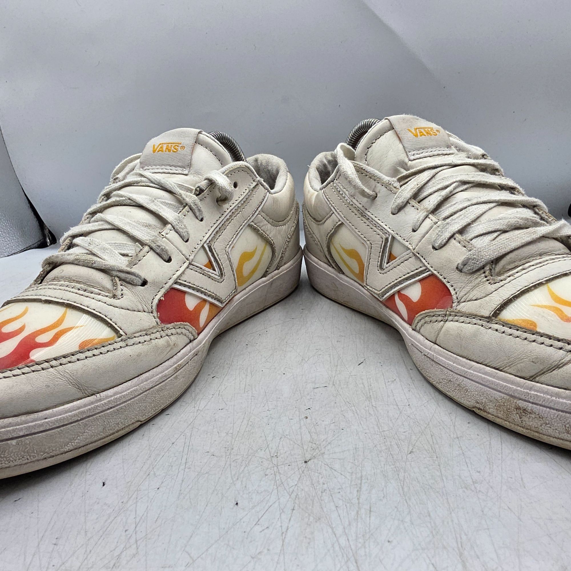 Vans vans lowland cc true white flames mens 9.5 White Red Sneaker Size US 9.5 / EU 42-43 - 3 Thumbnail