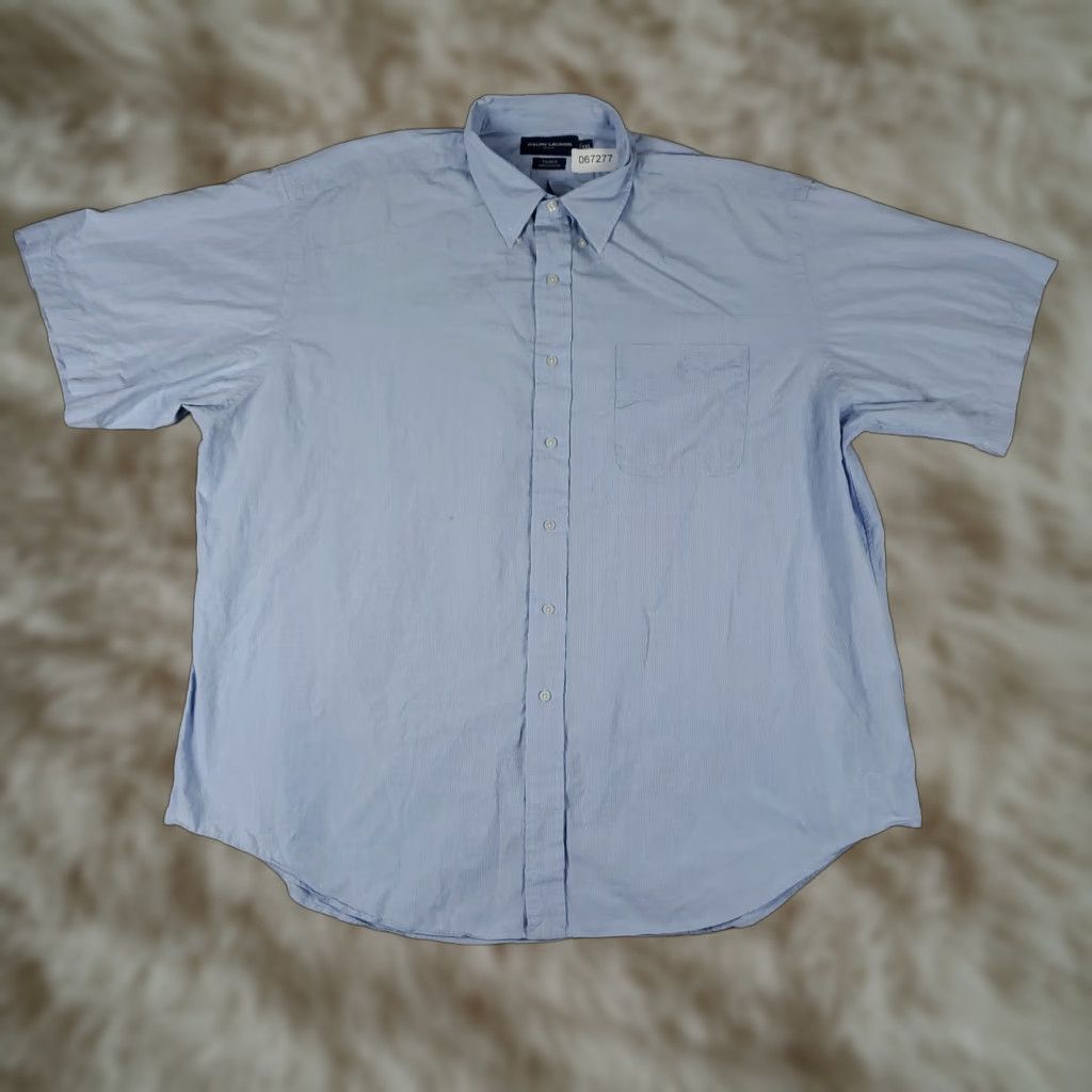 Ralph Lauren Ralph Lauren Shirt Mens 2XL Blue Pony Button Up Short Sleeve Shirt Size US XXL / EU 58 / 5 - 1 Thumbnail