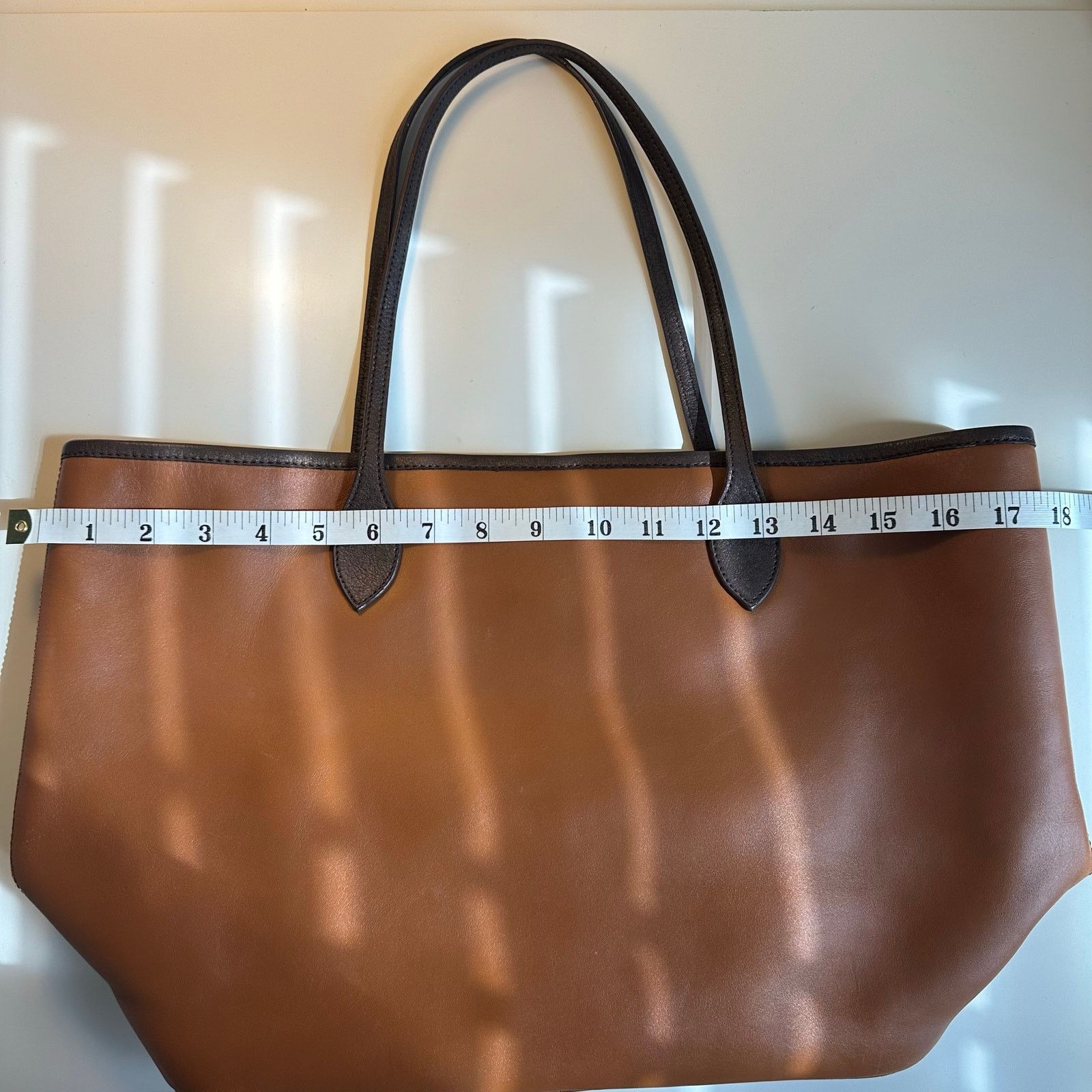 Other Genuine Leather Tote Batik Print Fabric Lined Handmade Size ONE SIZE - 5 Thumbnail
