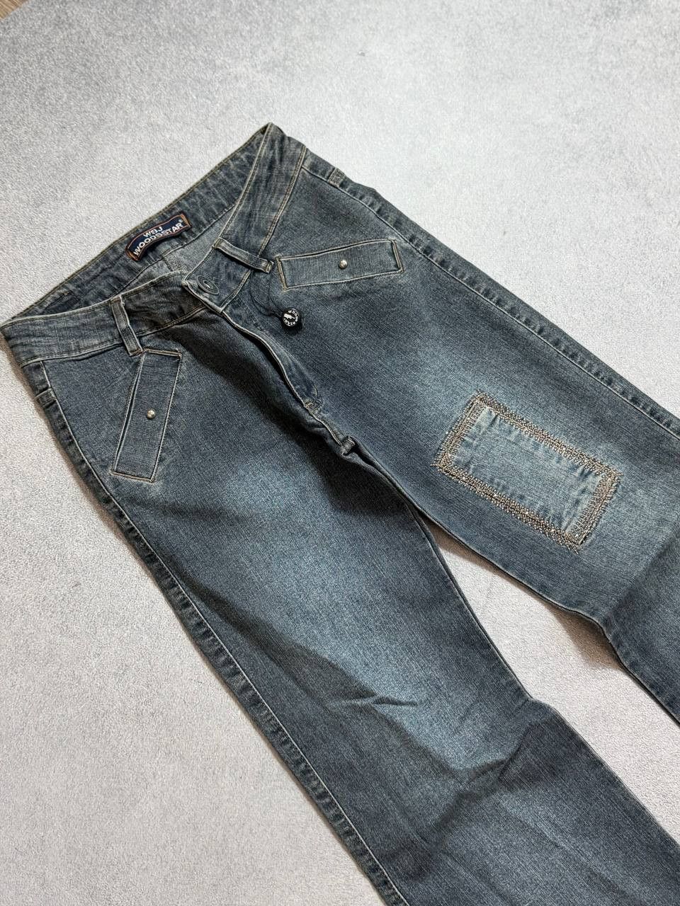Japanese Brand vtg junya watanabe style avant-garde flared denim jeans Size 28" / US 6 / IT 42 - 7 Thumbnail