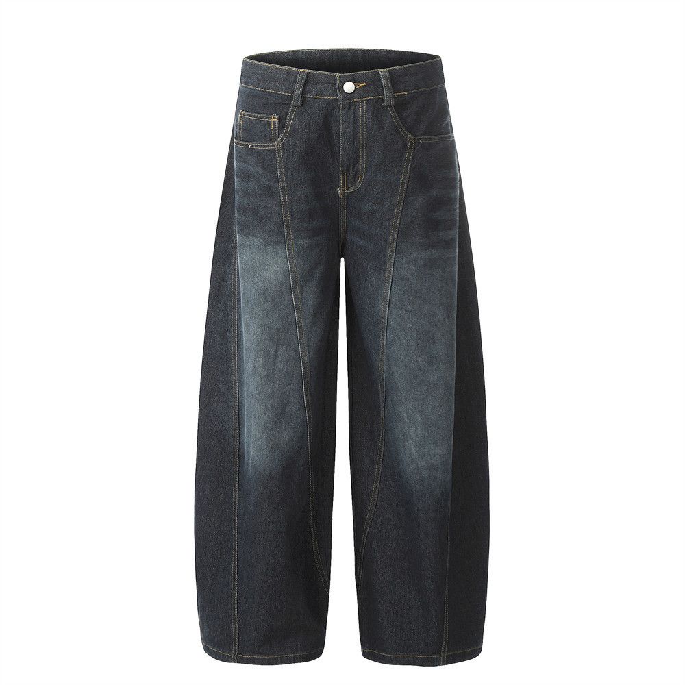 Japanese Brand × Jean Men's street loose wide-leg letters embroidered washed jeans Size US 32 / EU 48 - 1 Thumbnail