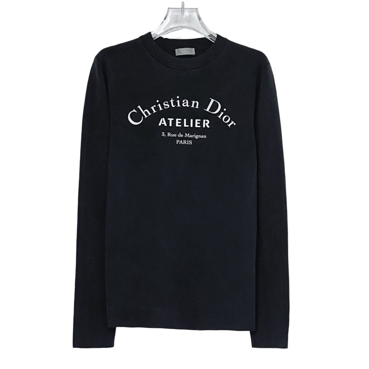 Dior Dior Black Logo Printed Wool Crew Neck Sweatshirt K26WX Size US S / EU 44-46 / 1 - 1 Thumbnail