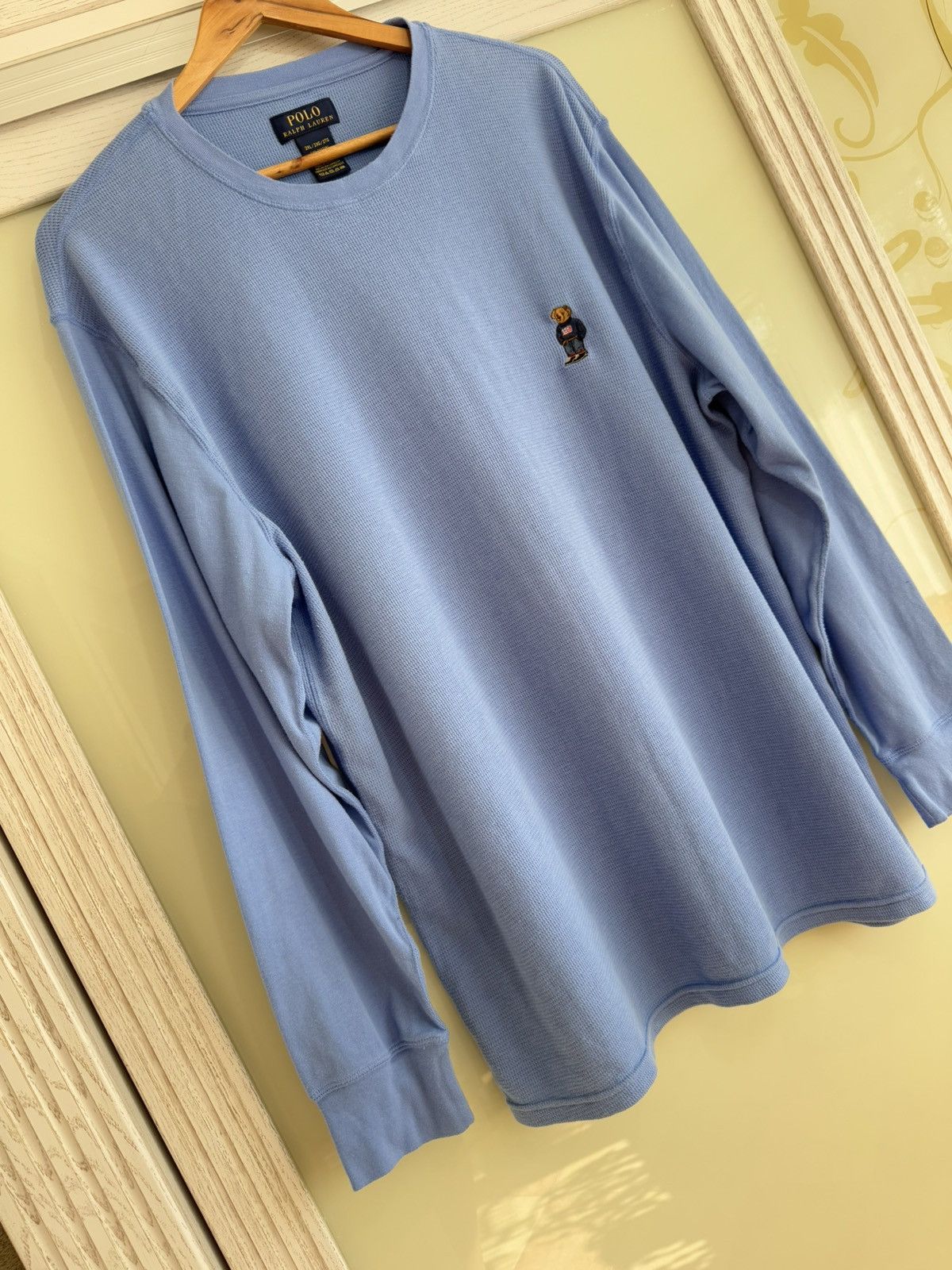 Polo Ralph Lauren × RRL Ralph Lauren × Vintage Vintage Polo Ralph Lauren Polo Bear Blue Long Sleeve Size US XXL / EU 58 / 5 - 4 Thumbnail