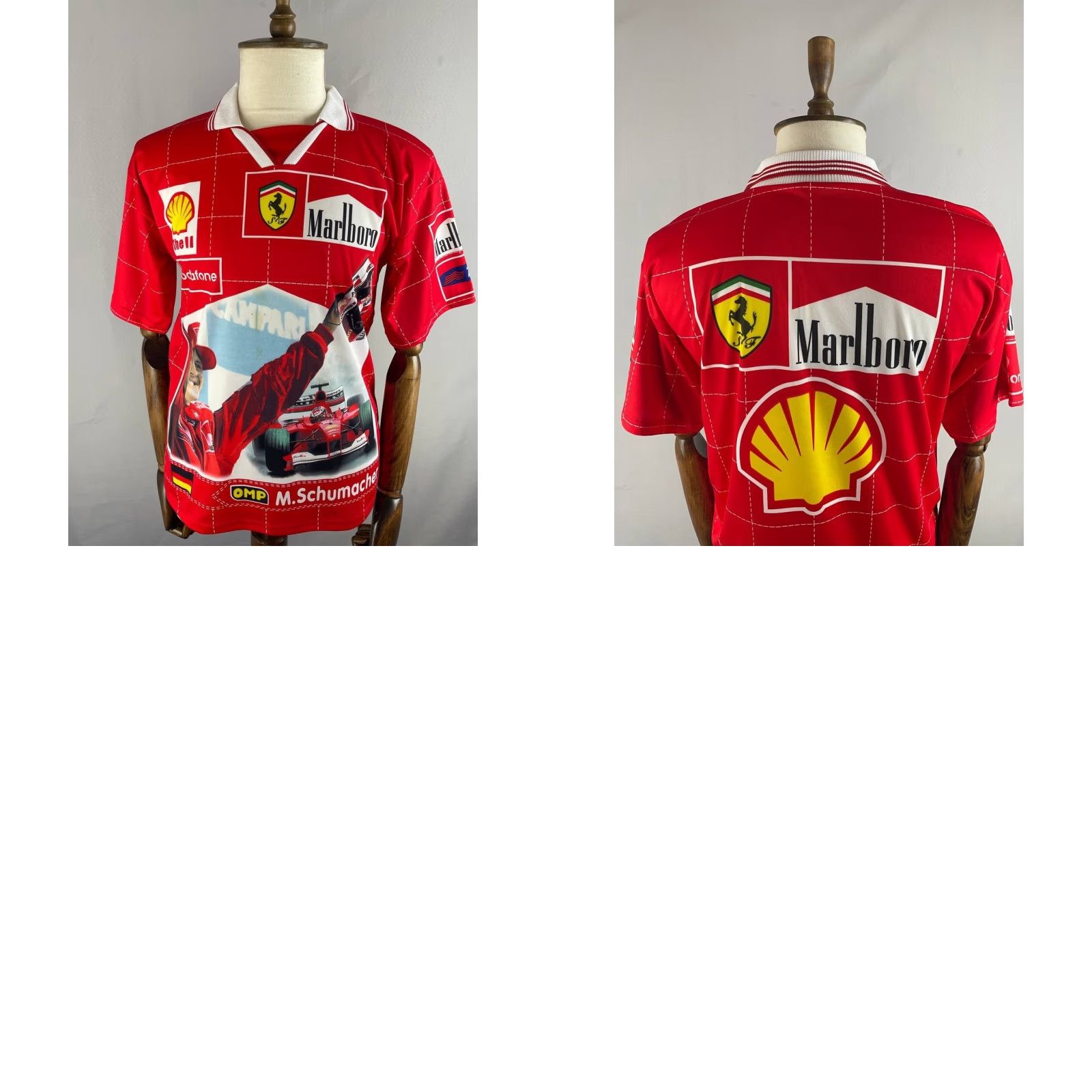 Ferrari Ferrari Polo Shirt Men L Red Polyester Shirt Polo Ferrari Brand Short Sleeve Casual Button Neck Collared Classic Pattern Solid Vintage No Size L / US 10 / IT 46 - 8 Thumbnail