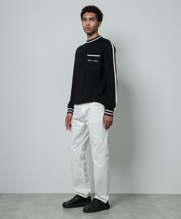 Balmain o1loc1c1125 Sweater in Black Size US M / EU 48-50 / 2 - 2 Thumbnail