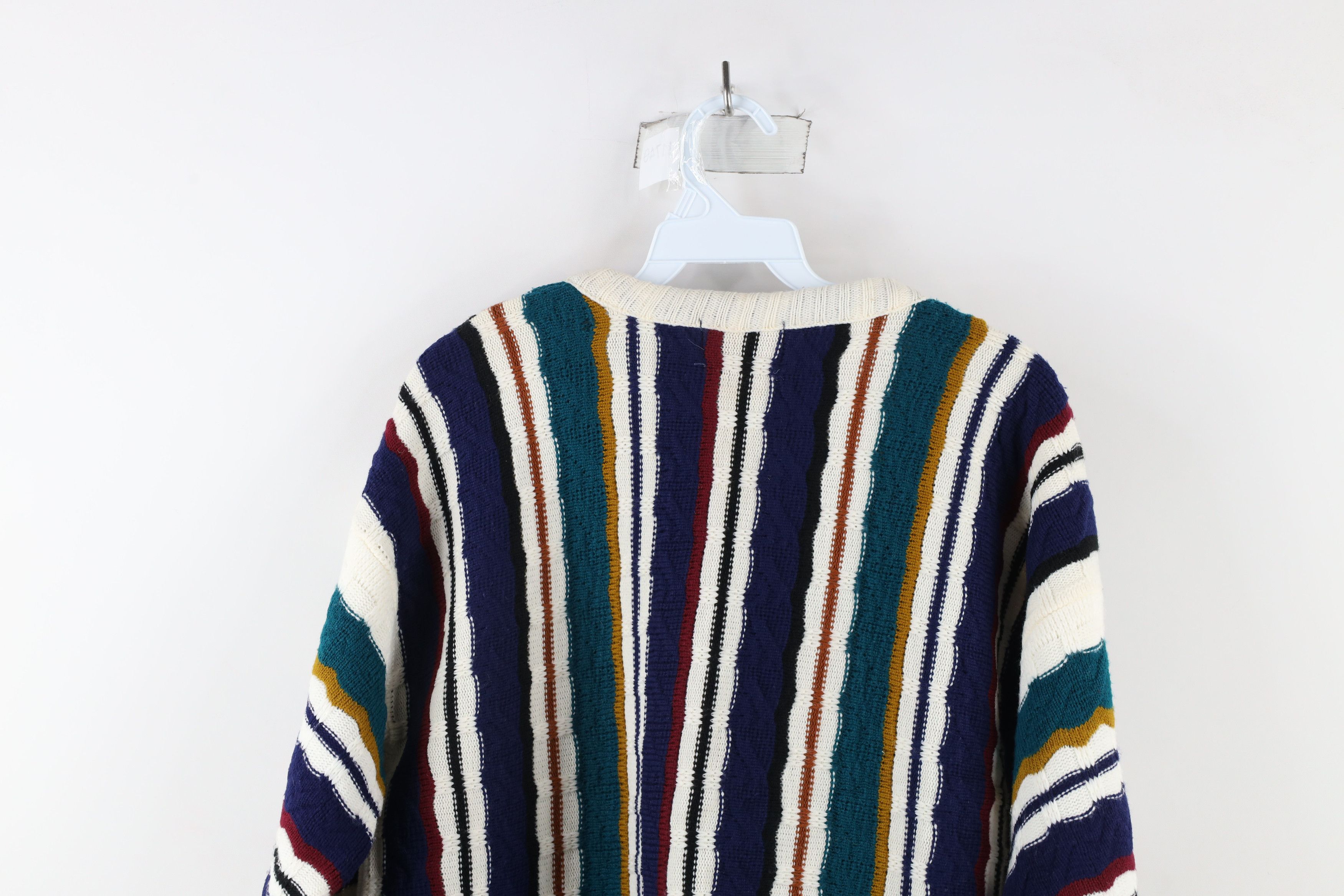 Vintage Vintage 90s Coogi Style Rainbow Striped Knit Sweater USA Size US L / EU 52-54 / 3 - 8 Thumbnail