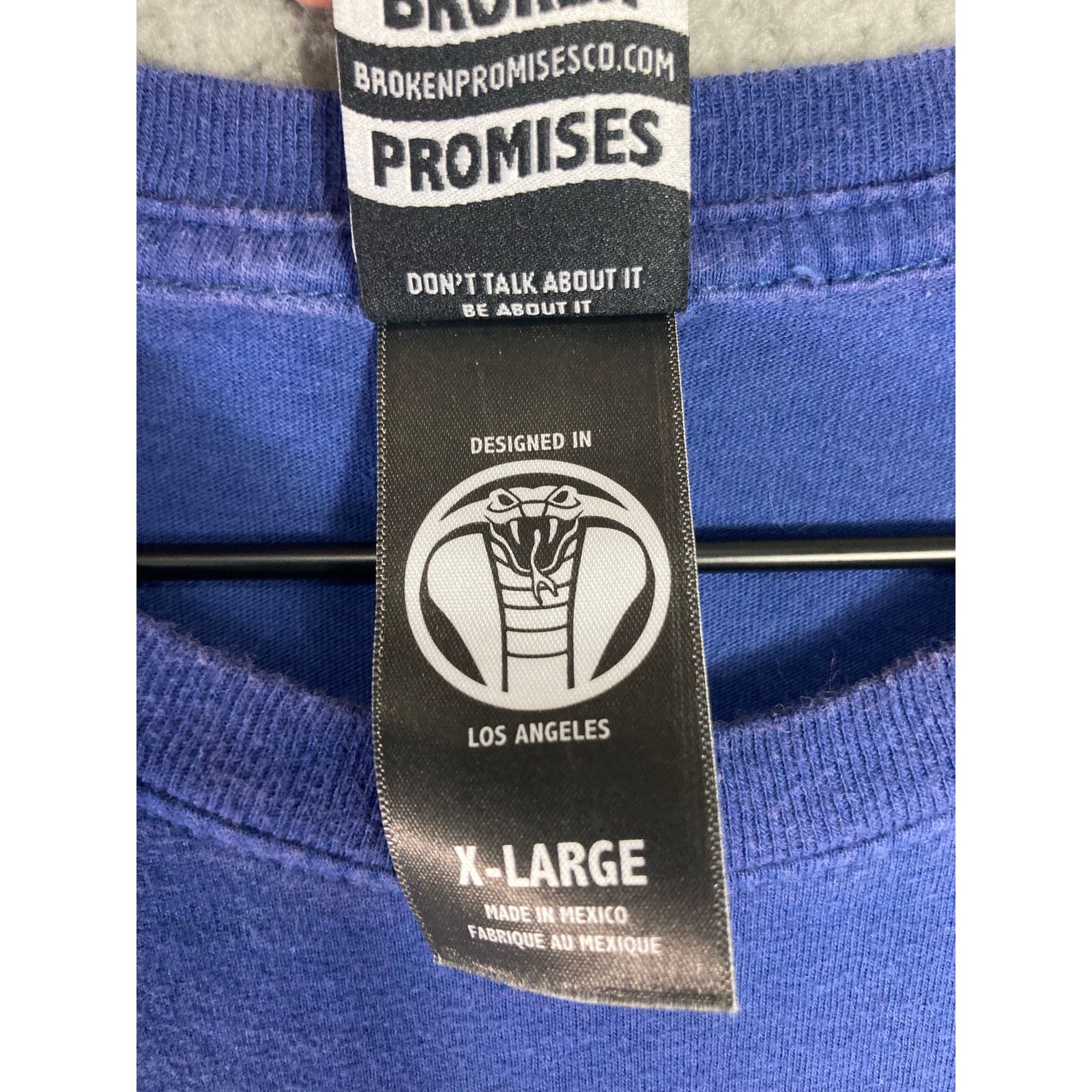 Broken Promises Co. Broken Promises Unisex XL Blue Graphic T-Shirt Size US XL / EU 56 / 4 - 2 Thumbnail