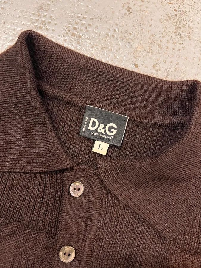 Dolce & Gabbana 2000s Dolce & Gabbana Brown Wool Polo Longsleeves Size US M / EU 48-50 / 2 - 8 Thumbnail
