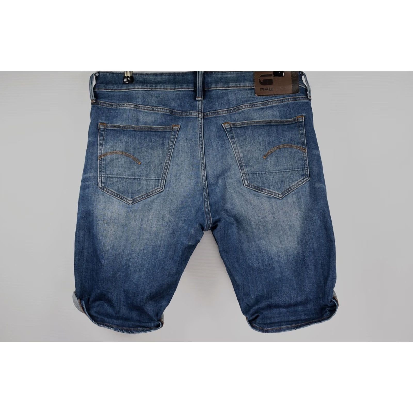 G-Star G-Star Raw 3301 Slim 1/2 Denim Shorts Adult Men Size 36 Blue Slim Denim 91% Cotton 8% Elastomultiester 1% Elastane Size US 36 / EU 52 - 2 Thumbnail
