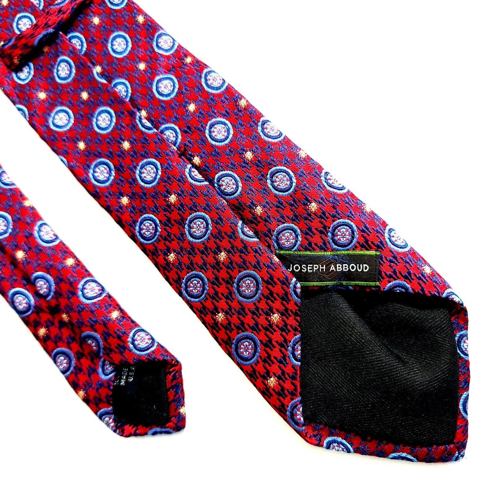 Joseph Abboud Joseph Abboud Red Herringbone Floral Geometric Blue Woven Sh Size ONE SIZE - 5 Thumbnail