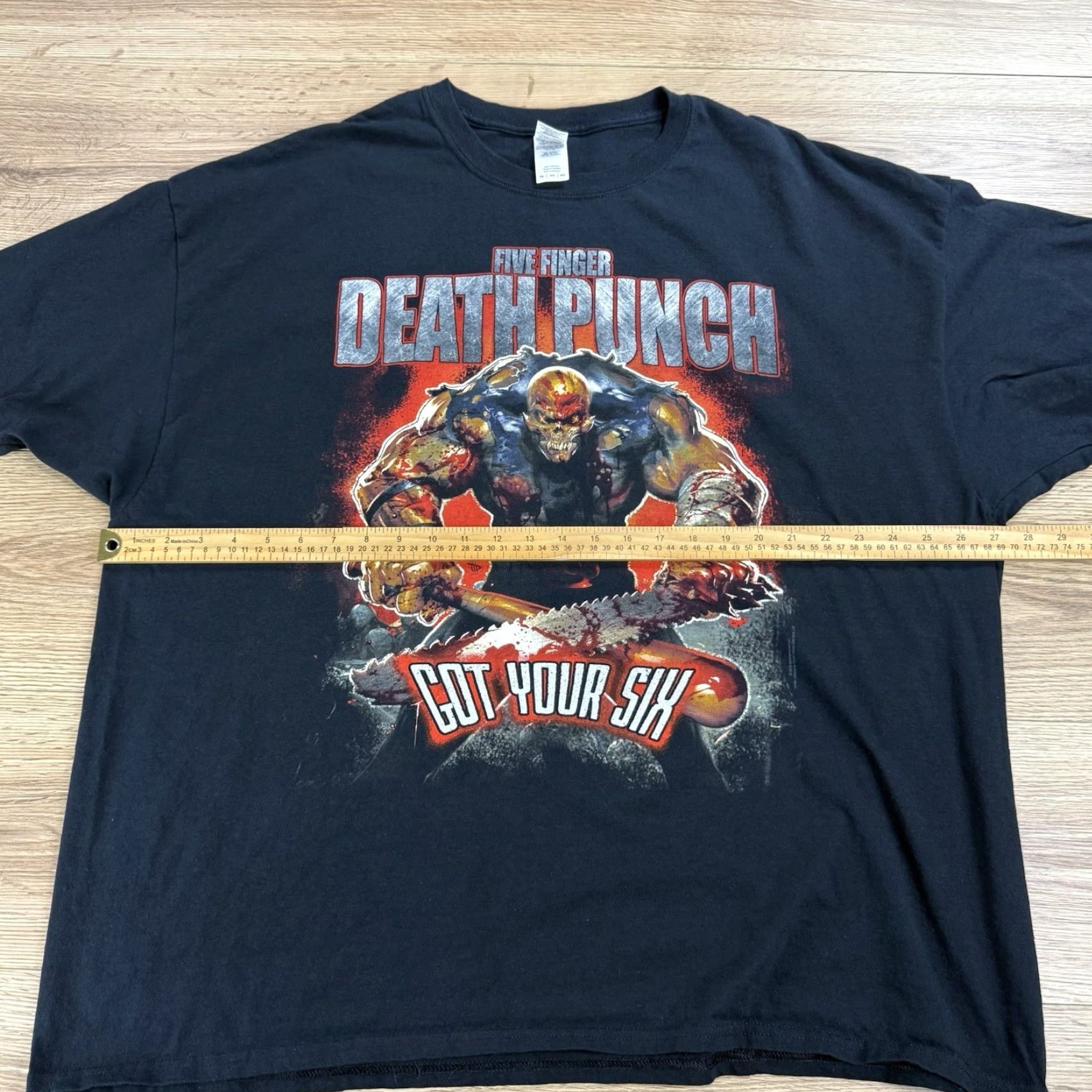 Vintage Five Finger Death Punch Shirt Adult 3XL Black Got Your Six Tour Heavy Metal Mens Size US XXL / EU 58 / 5 - 7 Thumbnail